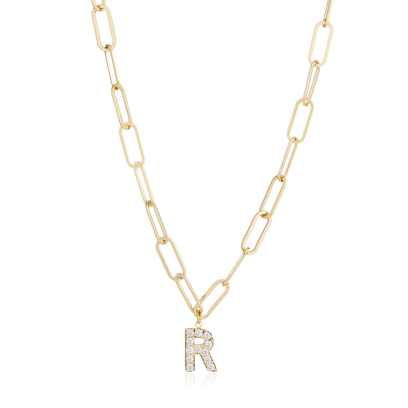 Steel by Diamonique Initial Chain Link Necklace Stainless Steel