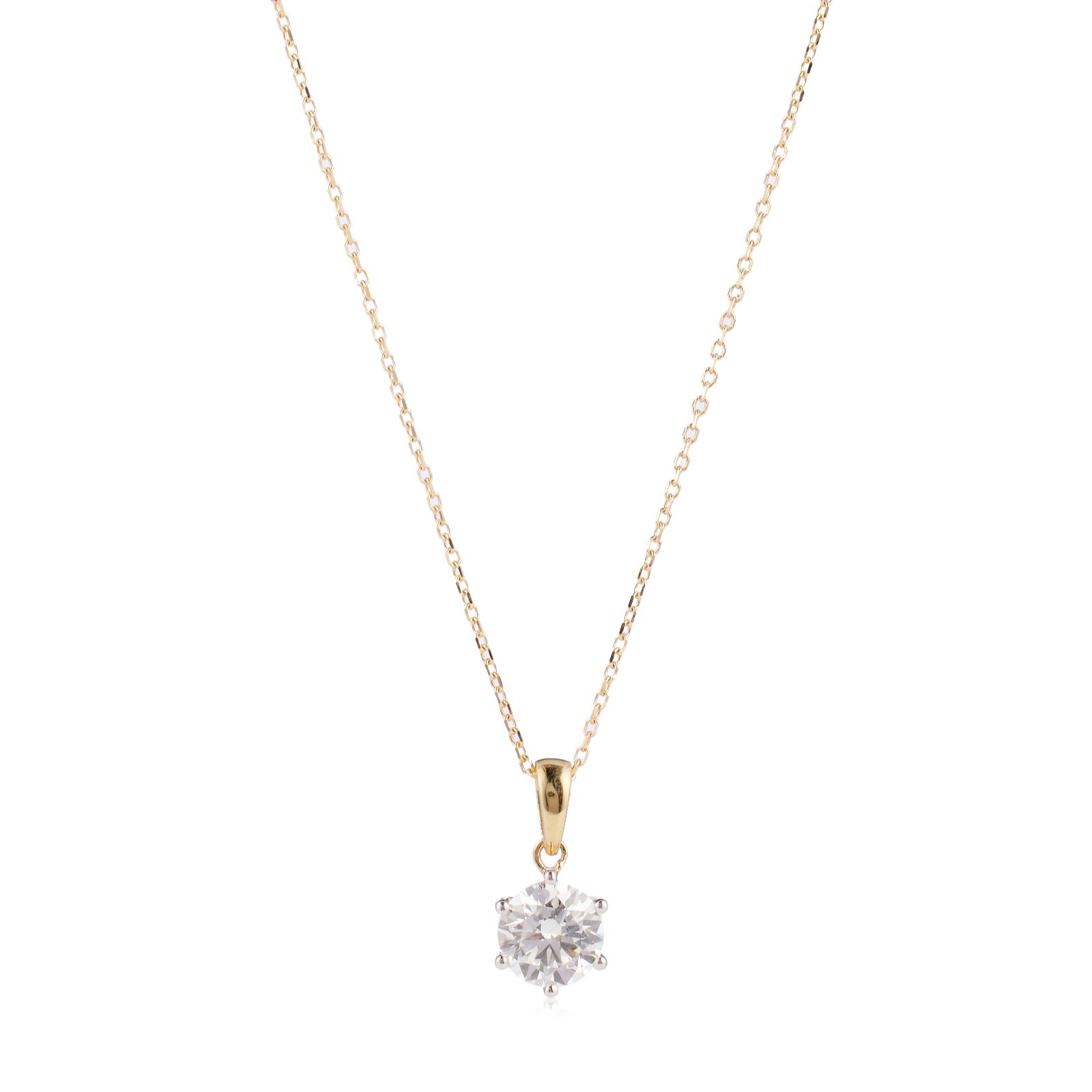 Fire Light 1ct Lab Grown Diamond Pendant & 45cm Chain 9ct Gold