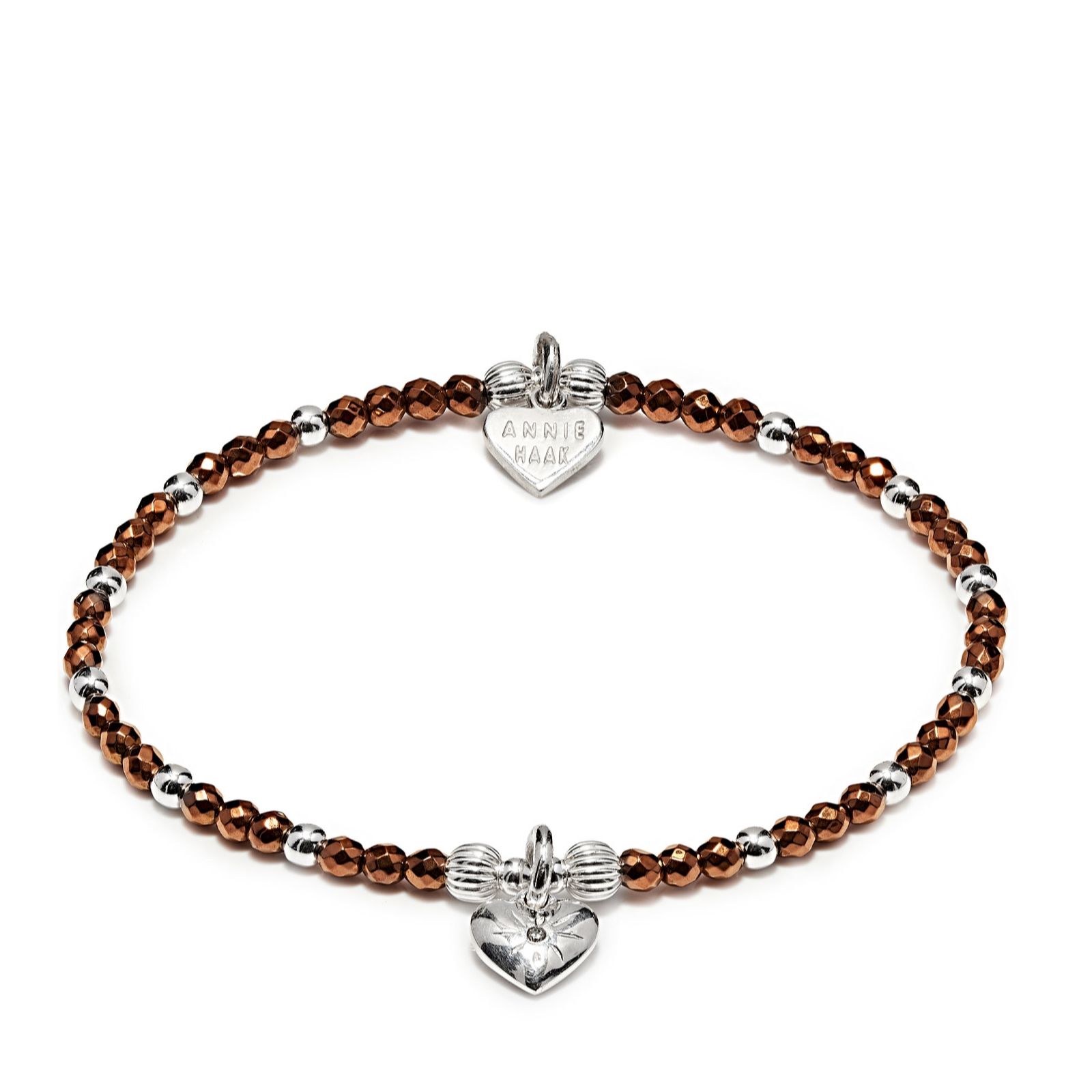 Annie Haak Sparkle Heart Charm Bracelet Sterling Silver