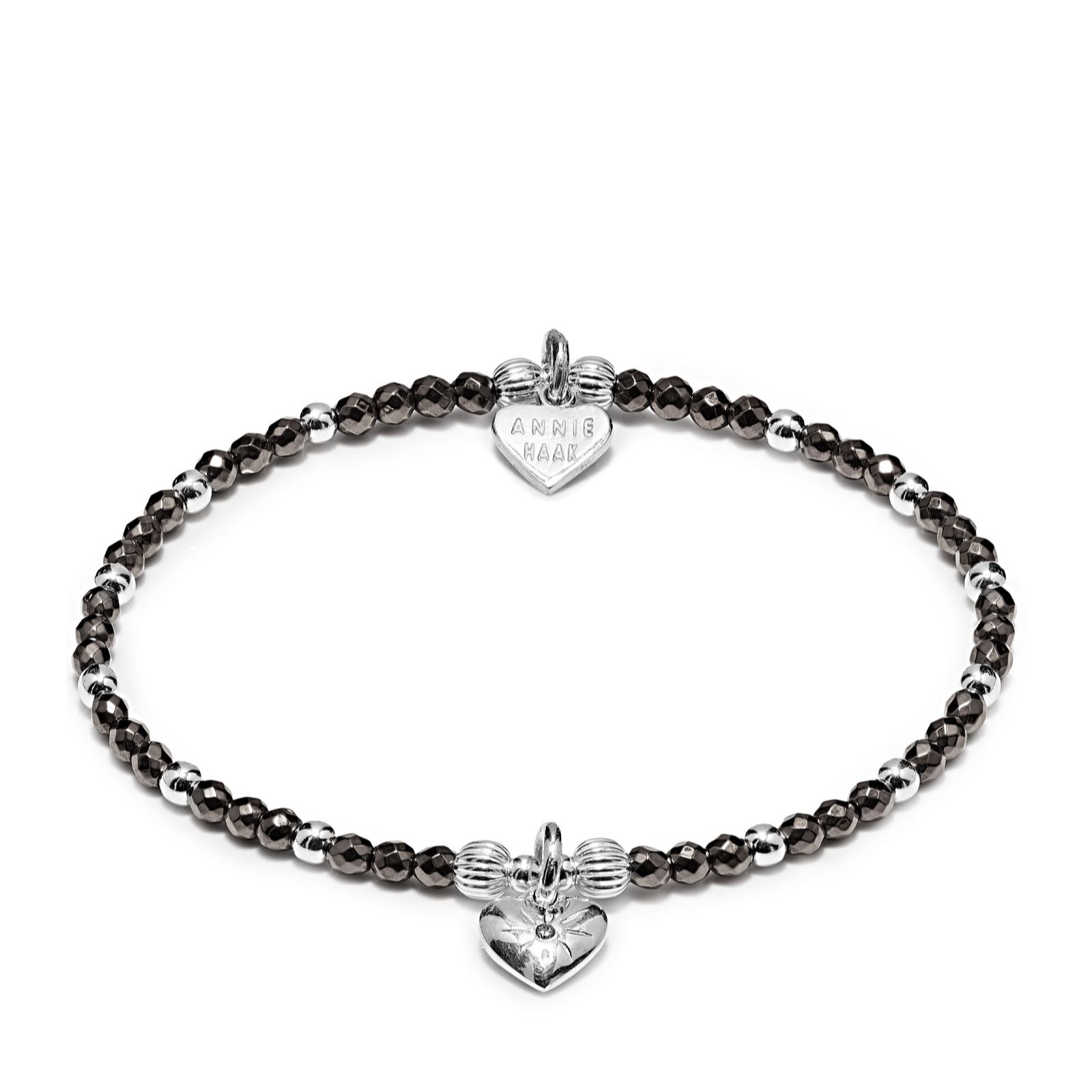 Annie Haak Sparkle Heart Charm Bracelet Sterling Silver