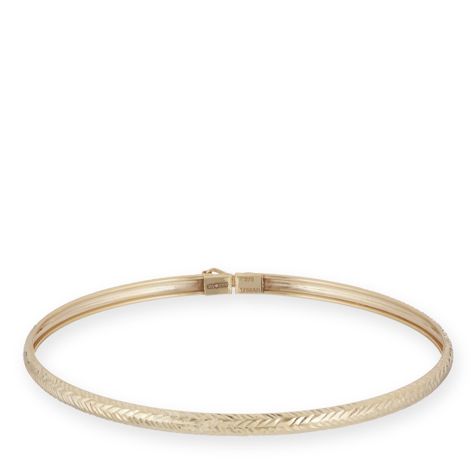 GOLD 9ct Italian Gold Diamond Cut Bangle 2.57g
