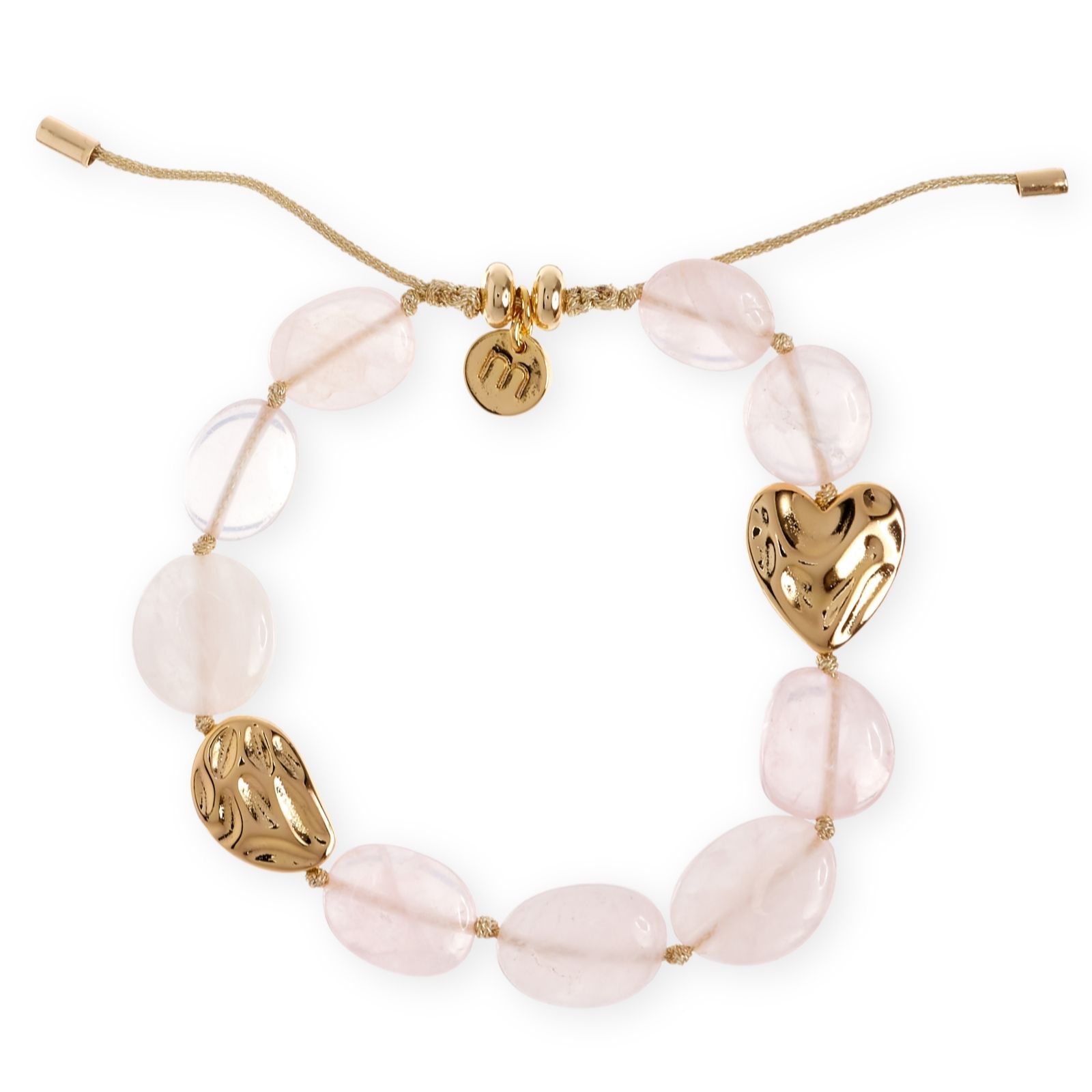 Malika Pastel Semi Precious and Molten Metal Corded Bracelet