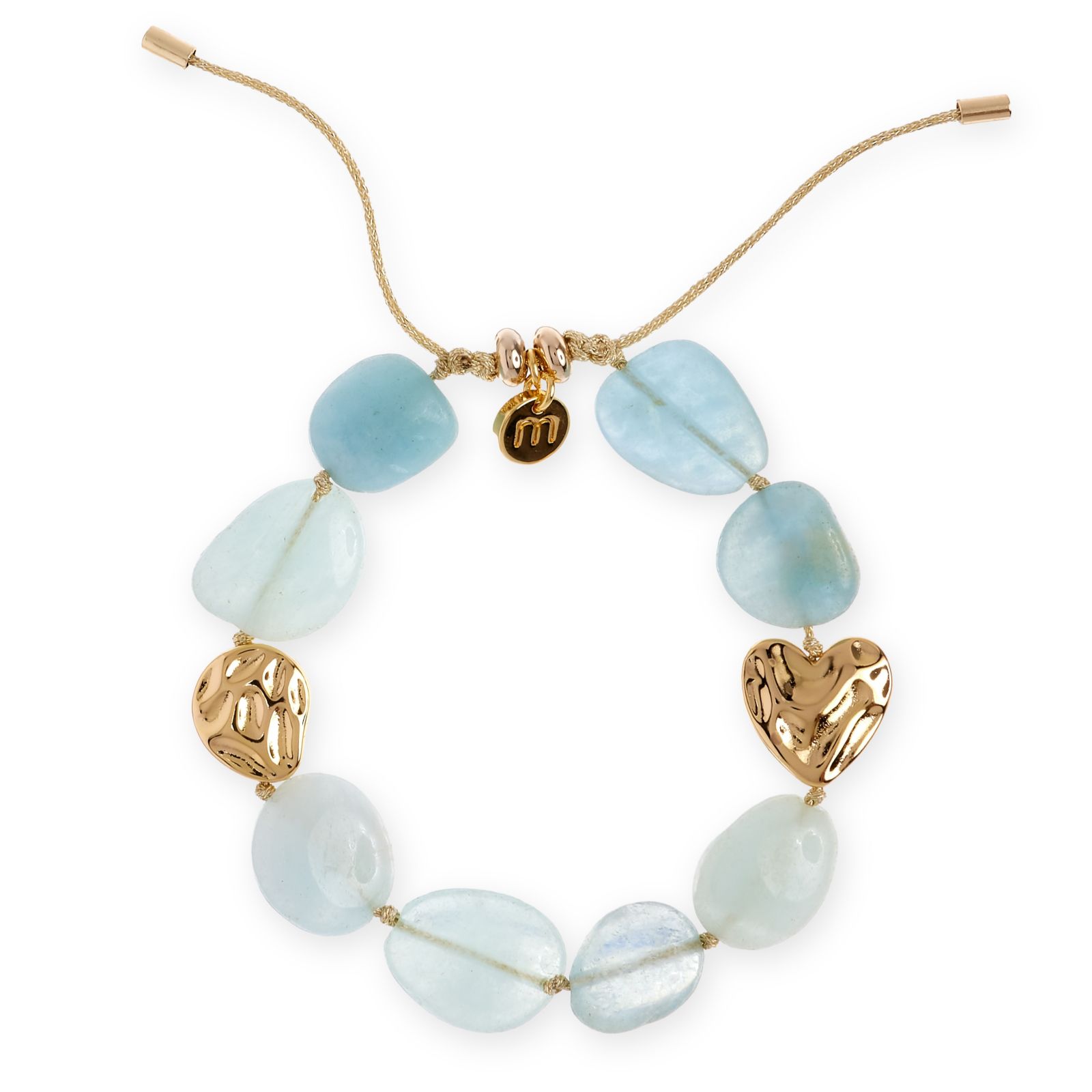 Malika Pastel Semi Precious and Molten Metal Corded Bracelet