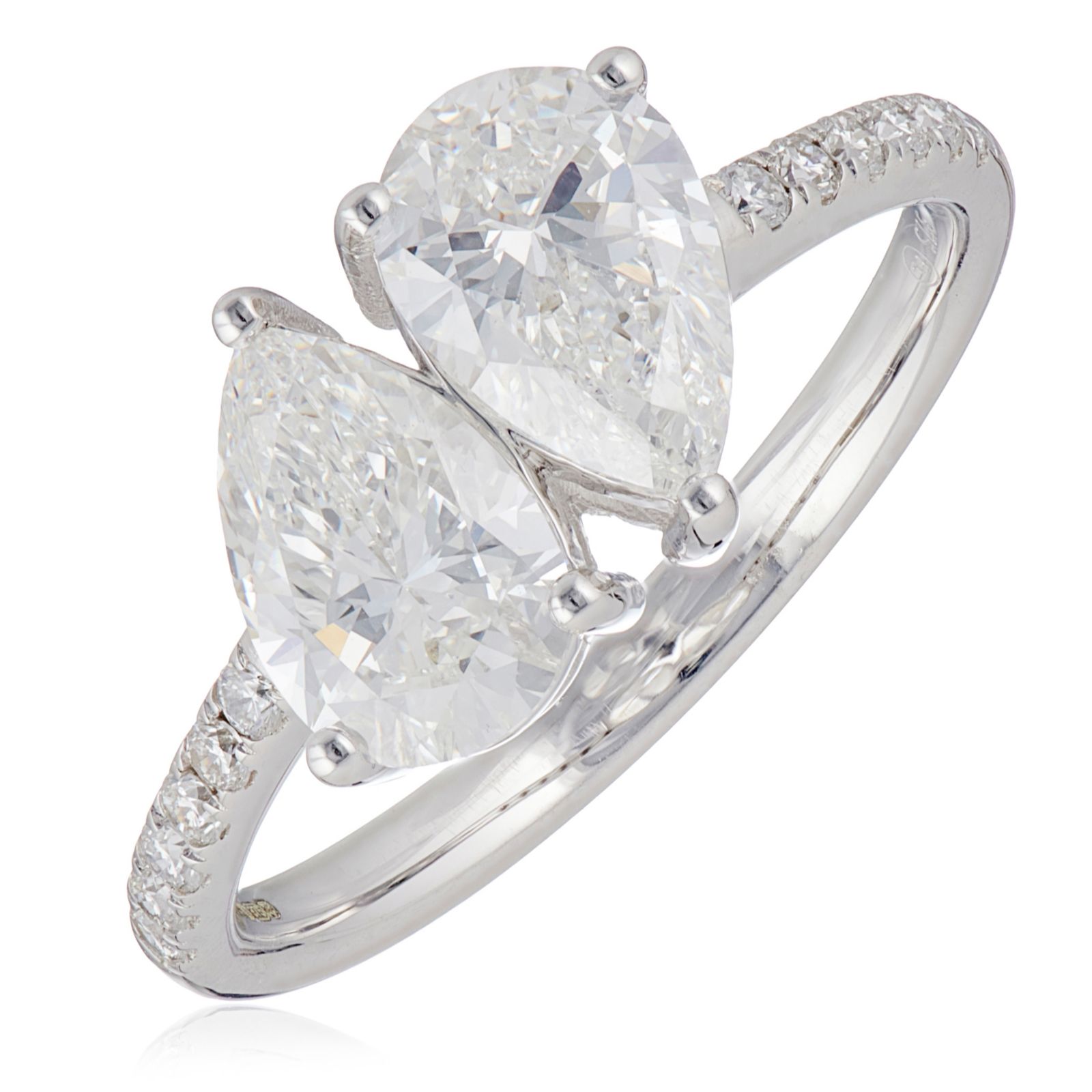 Fire Light 2ct Lab Grown Diamond Toi et Moi Ring 9ct Gold