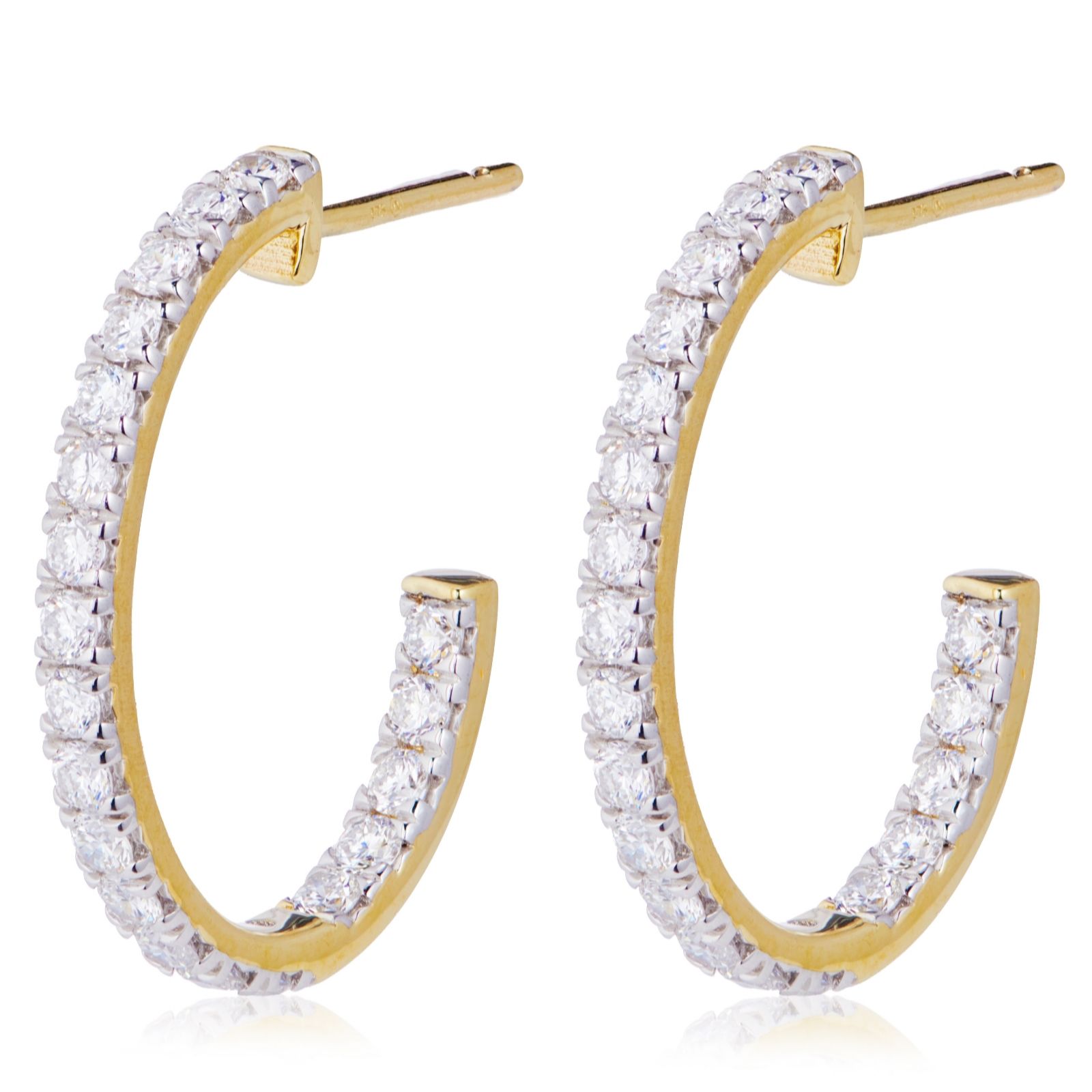 Fire Light 1ct Lab Grown Diamond Open Hoop Earrings 9ct Gold