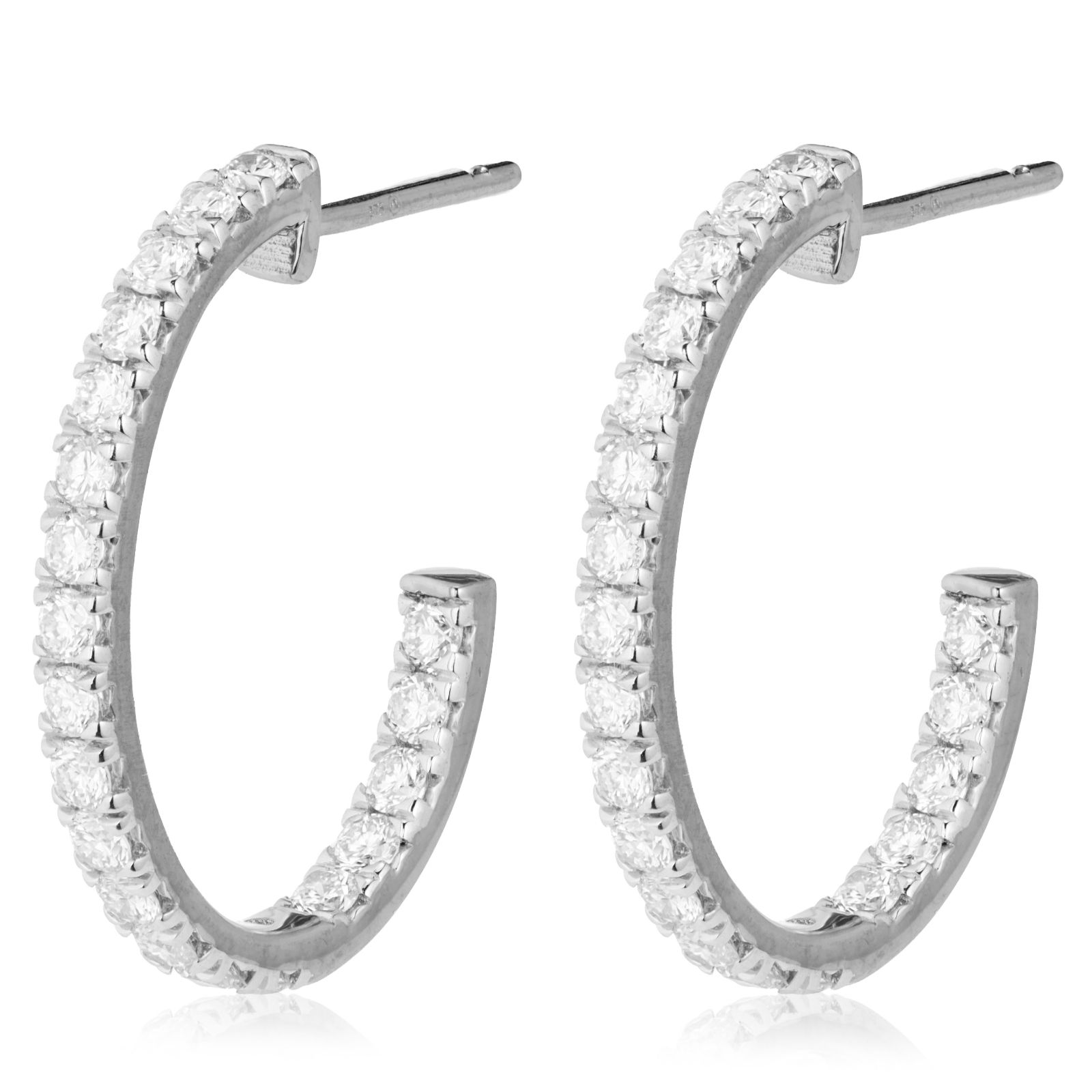 Fire Light 1ct Lab Grown Diamond Open Hoop Earrings 9ct Gold