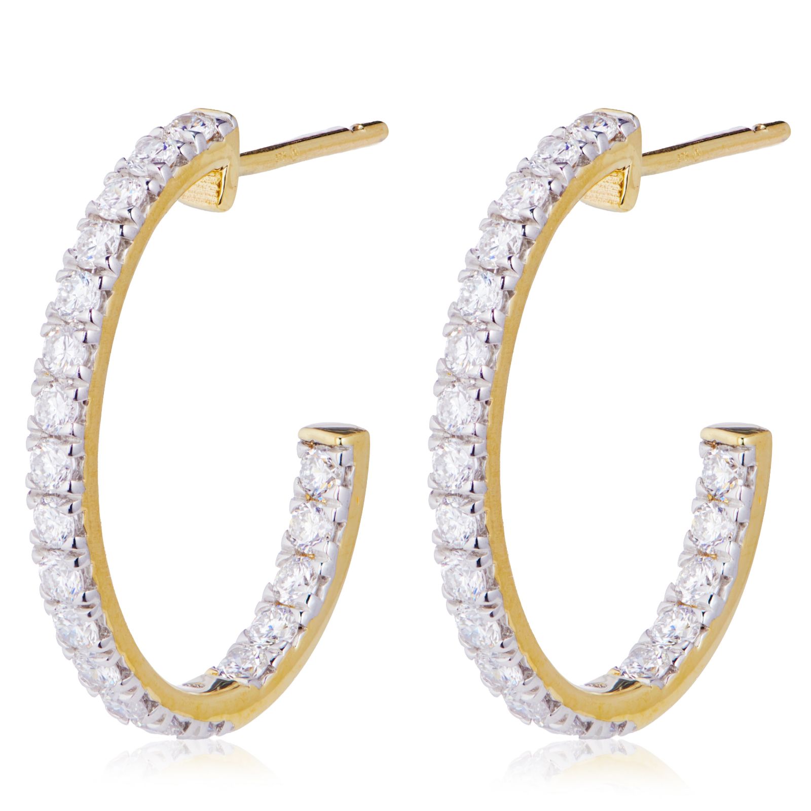 Fire Light 1ct Lab Grown Diamond Open Hoop Earrings 9ct Gold