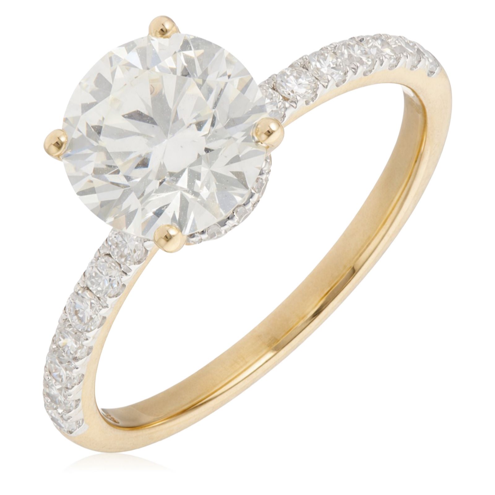 Fire Light 2.3ct Lab Grown Diamond Hidden Halo Solitaire Ring 9ct Gold