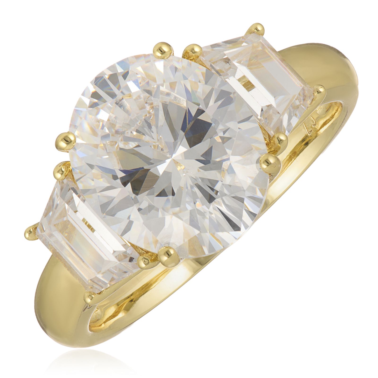 Diamonique Edit 5.3ct tw Oval Trilogy Ring