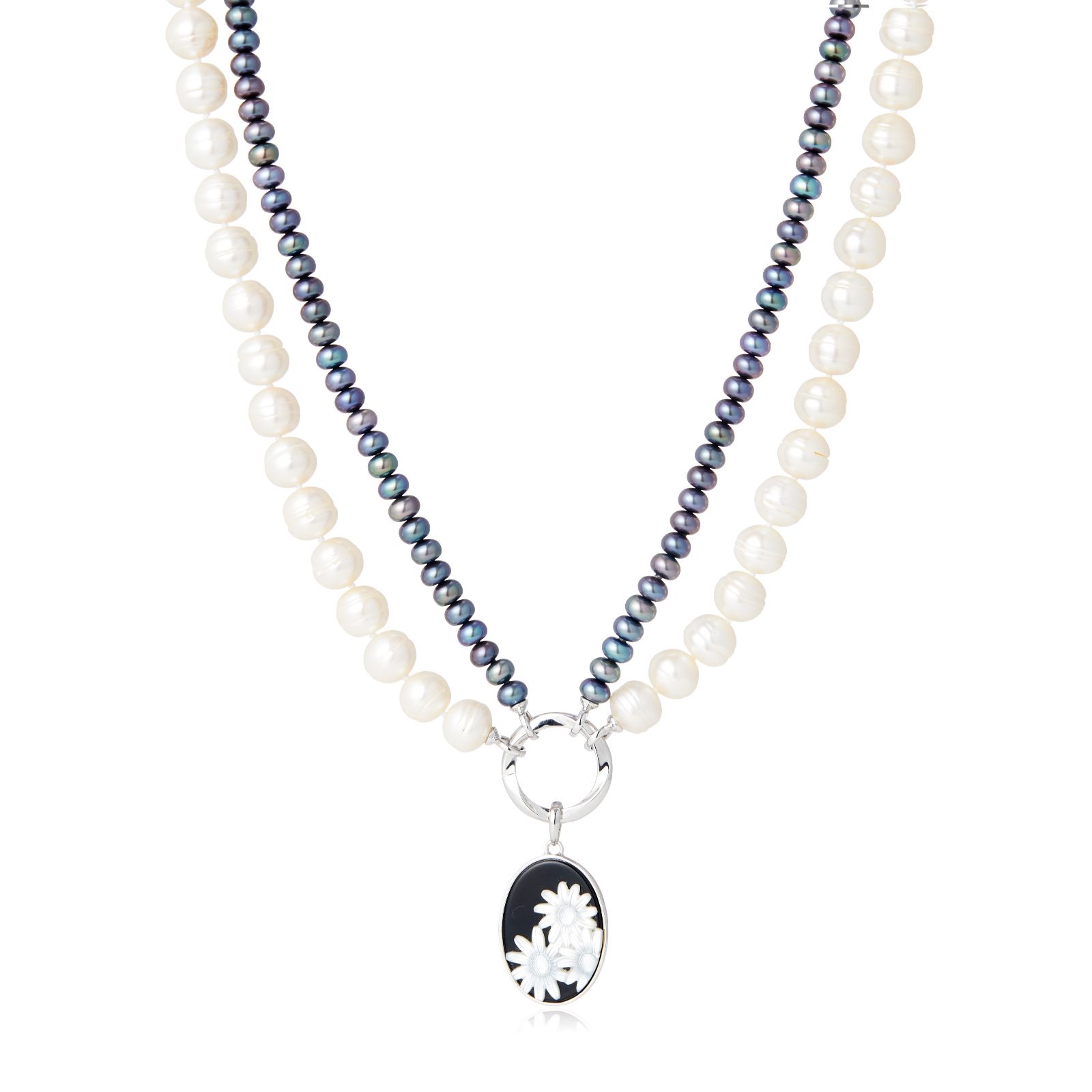 Outlet Lara Pearl Cultured Pearl Interchangable Birthstone Cameo Necklace