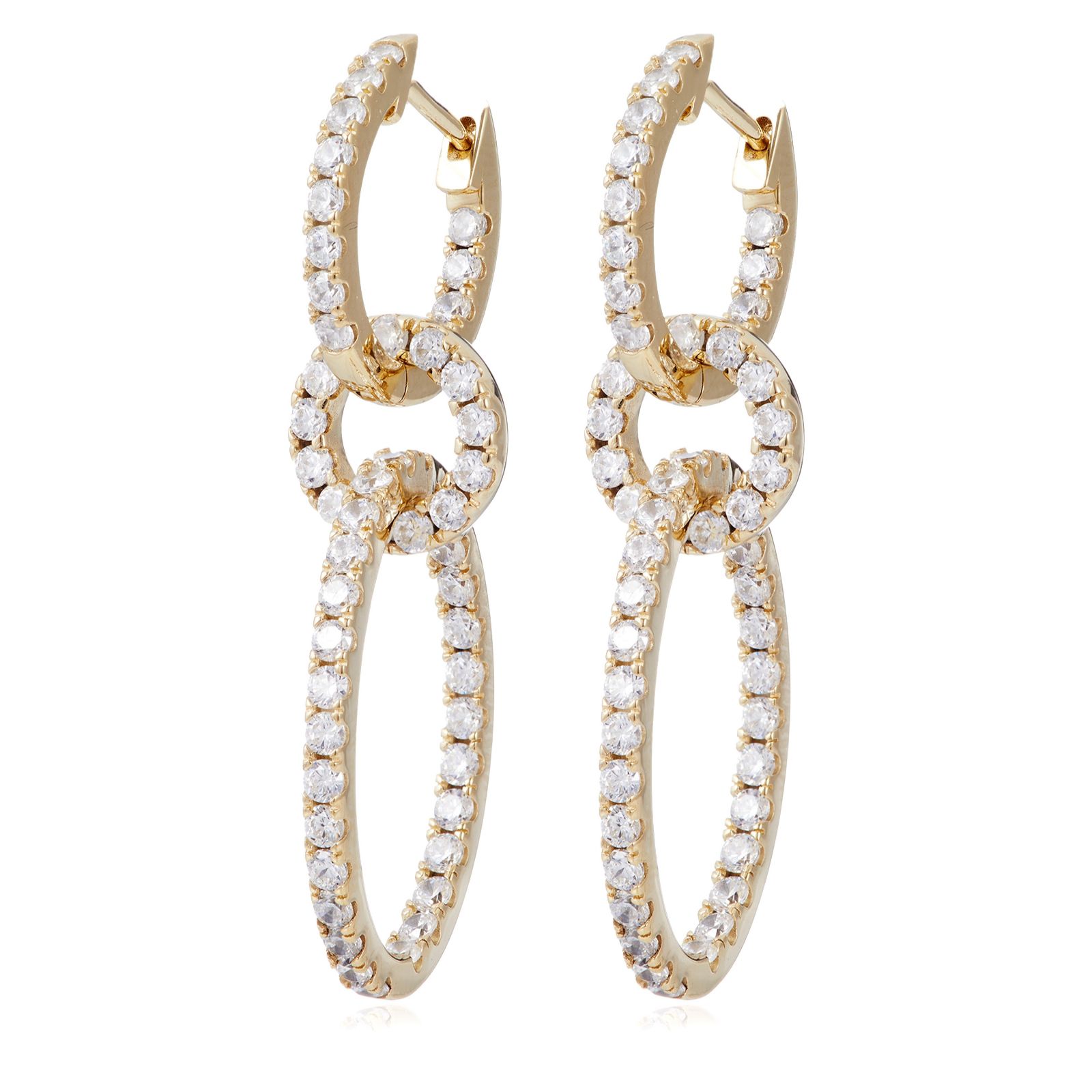 Diamonique 2.1ct Link Earrings Sterling Silver