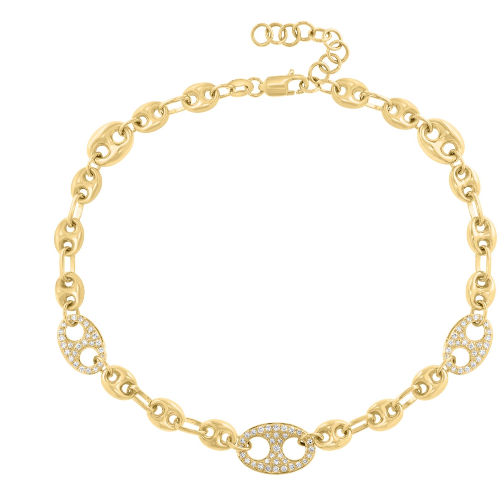 Effy 0.28ct Diamond Anchor Chain Bracelet 14ct Gold