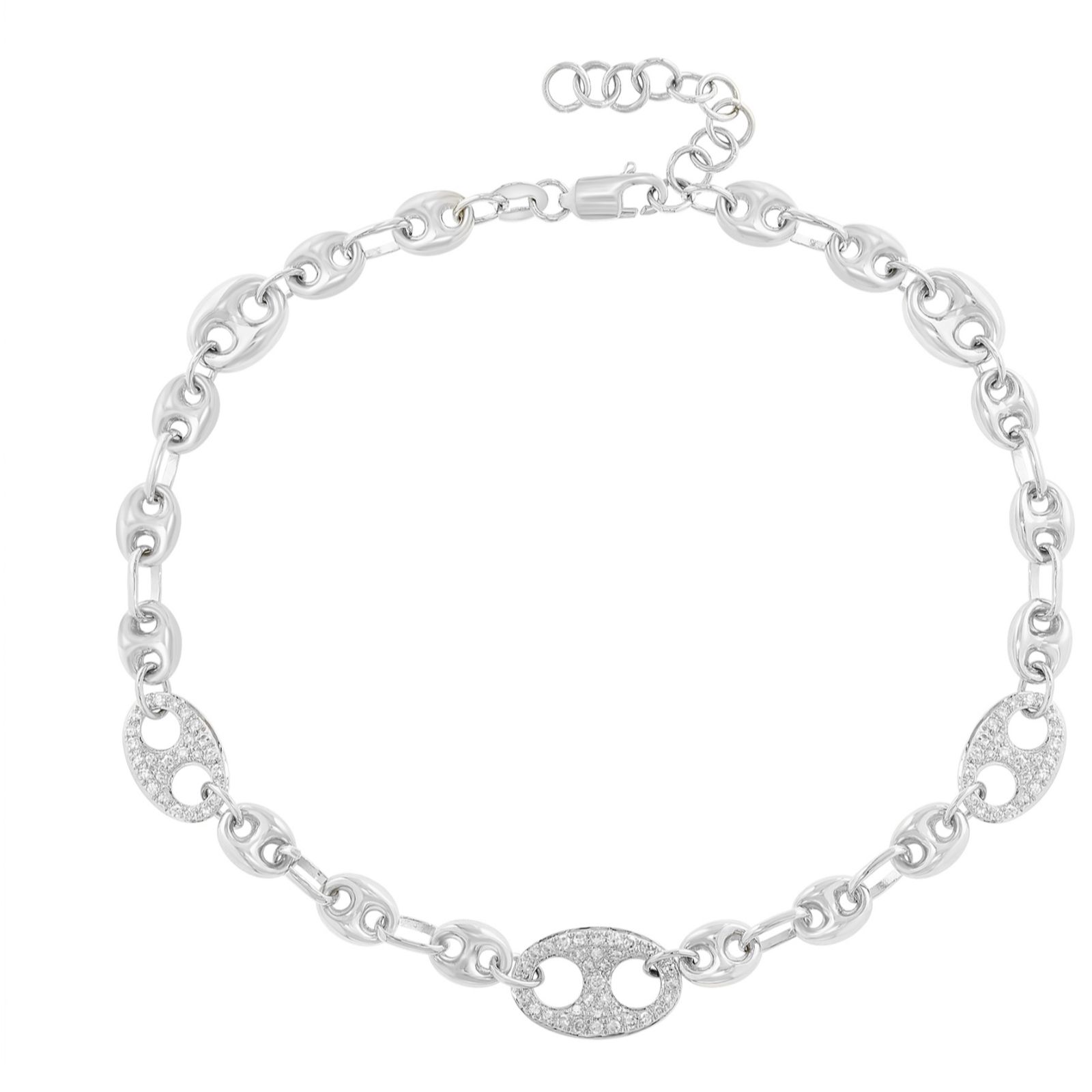 Effy 0.28ct Diamond Anchor Chain Bracelet 14ct Gold