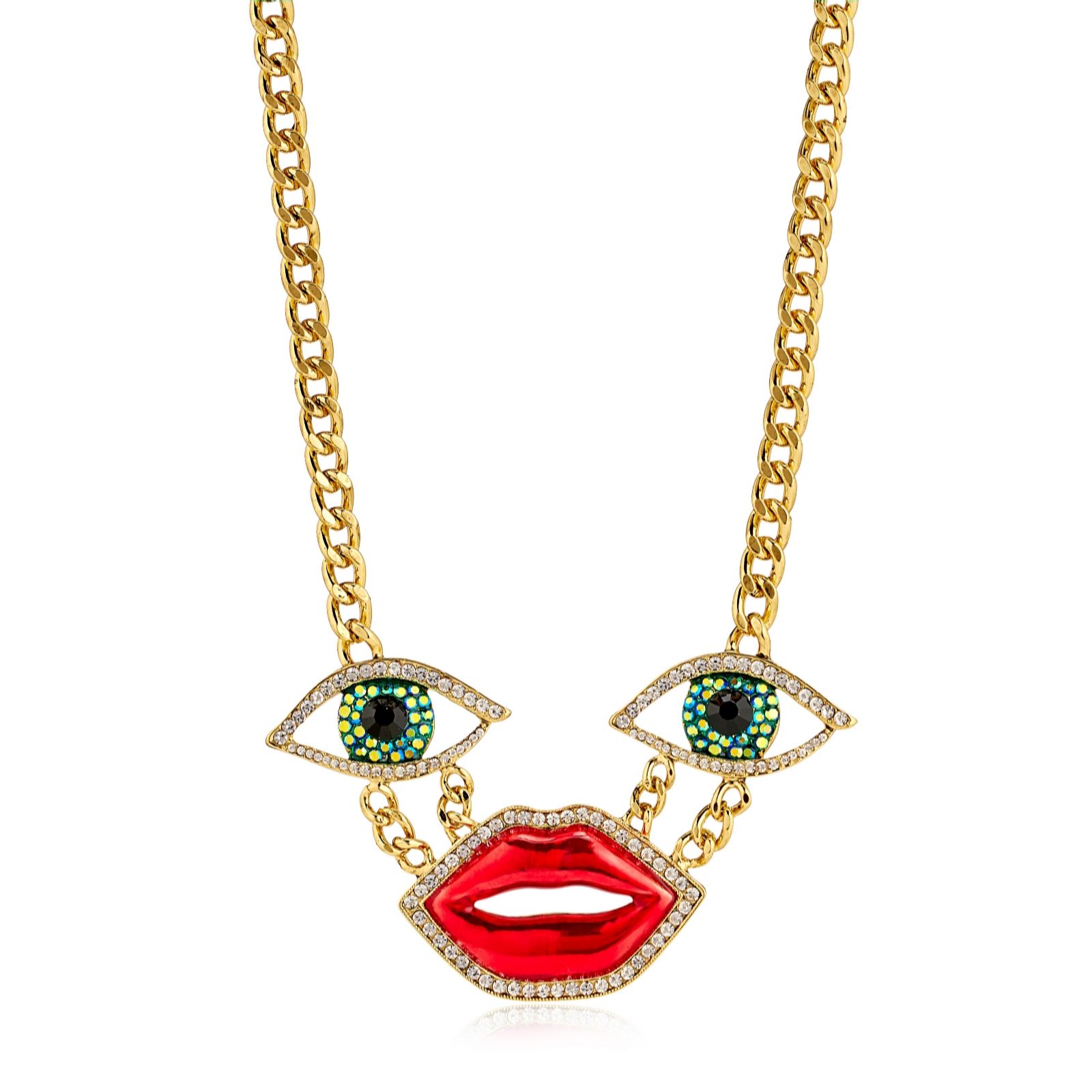Butler & Wilson Abstract Eye and Lip Necklace