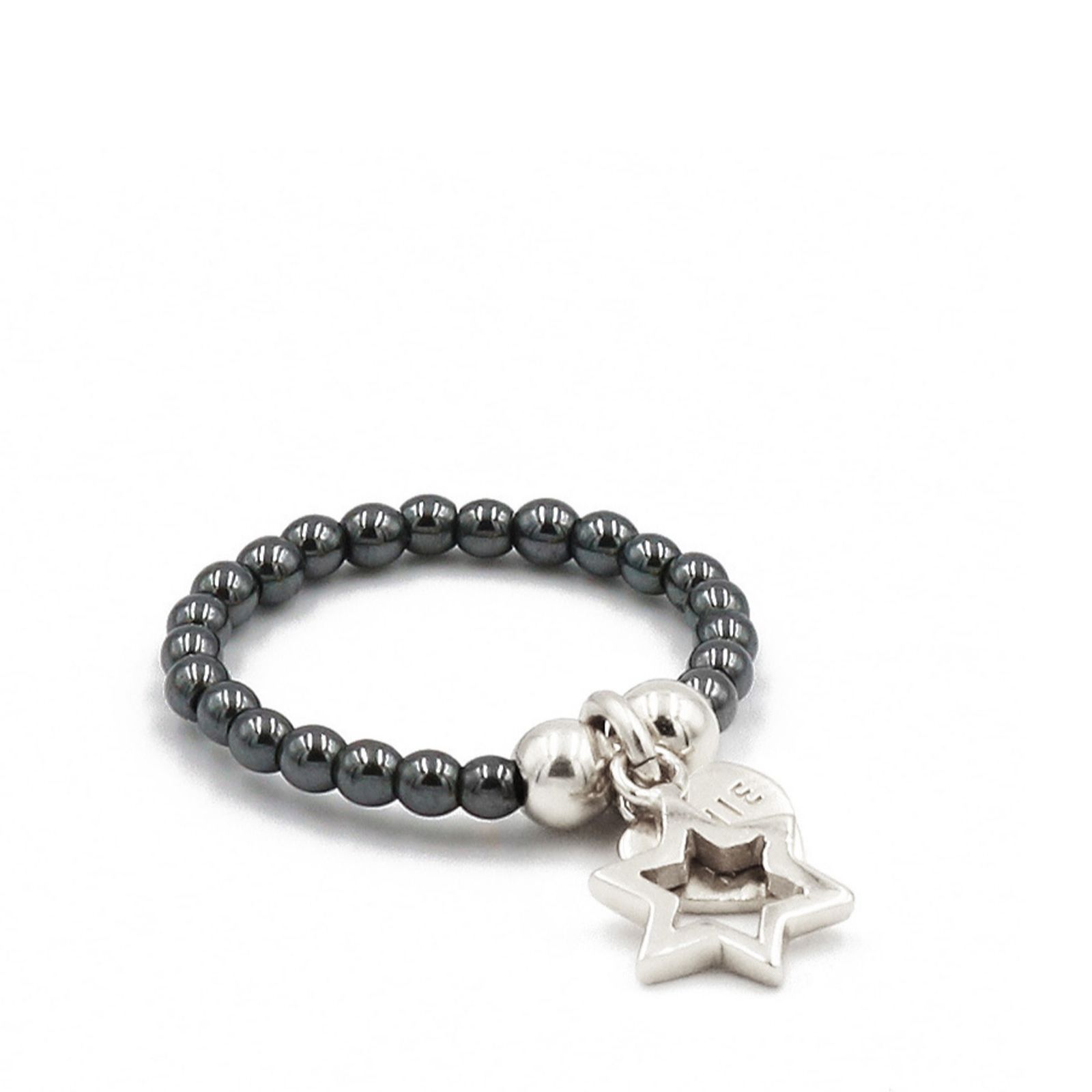 Annie Haak Hematite Silver Charm Ring Sterling Silver