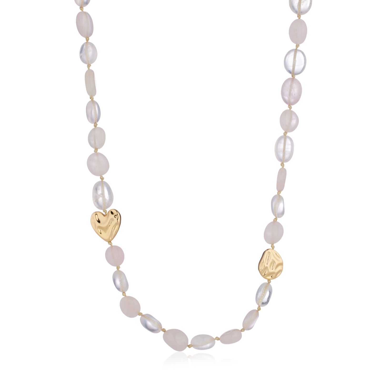 Malika Pastel Semi Precious and Molten Metal Corded Necklace