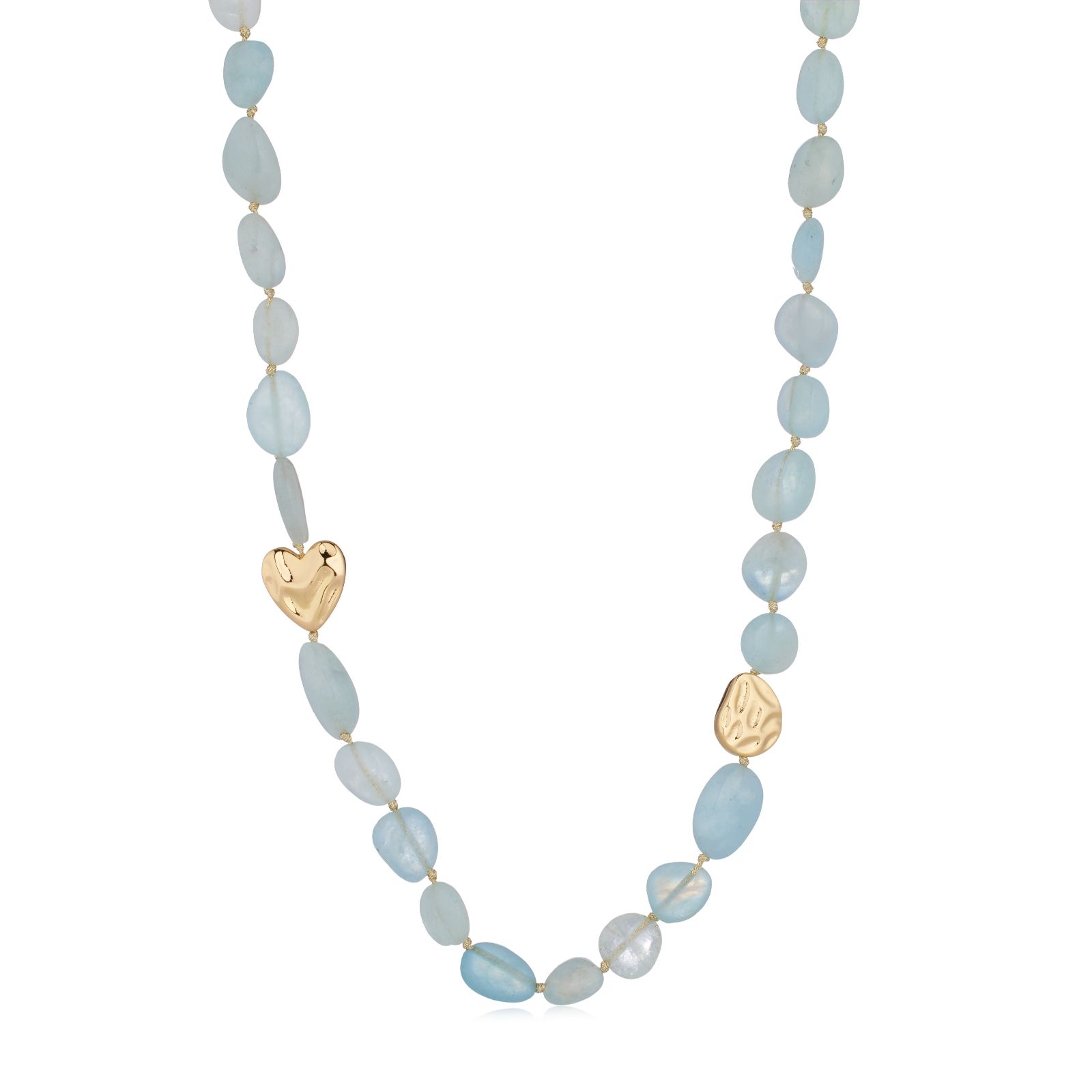 Malika Pastel Semi Precious and Molten Metal Corded Necklace