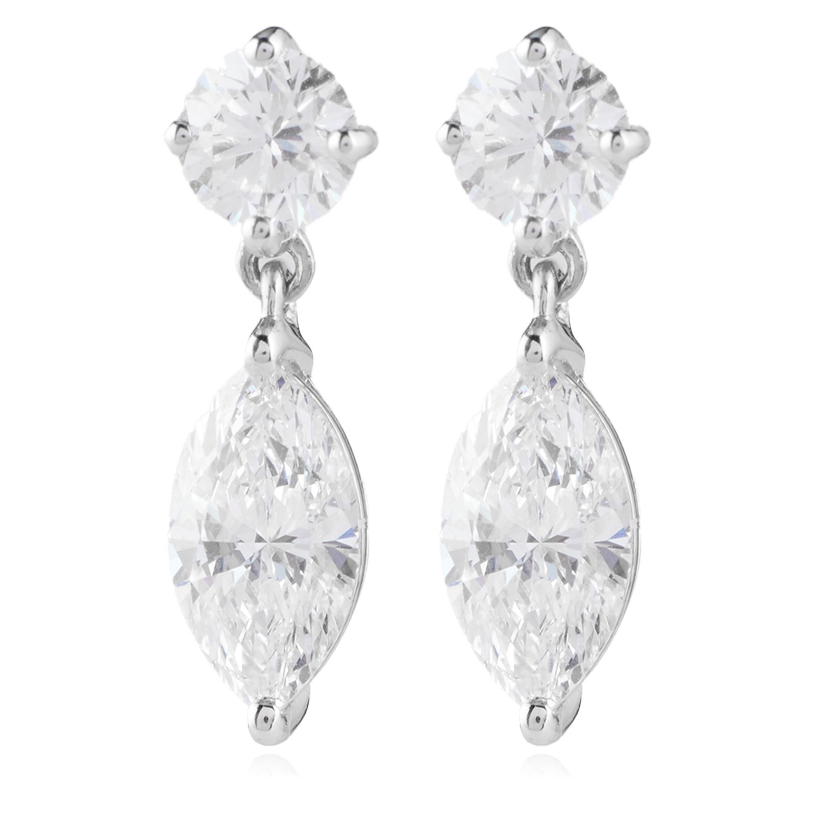 Fire Light 1.5ct Lab Grown Diamond Marquise Drop Earrings 9ct Gold