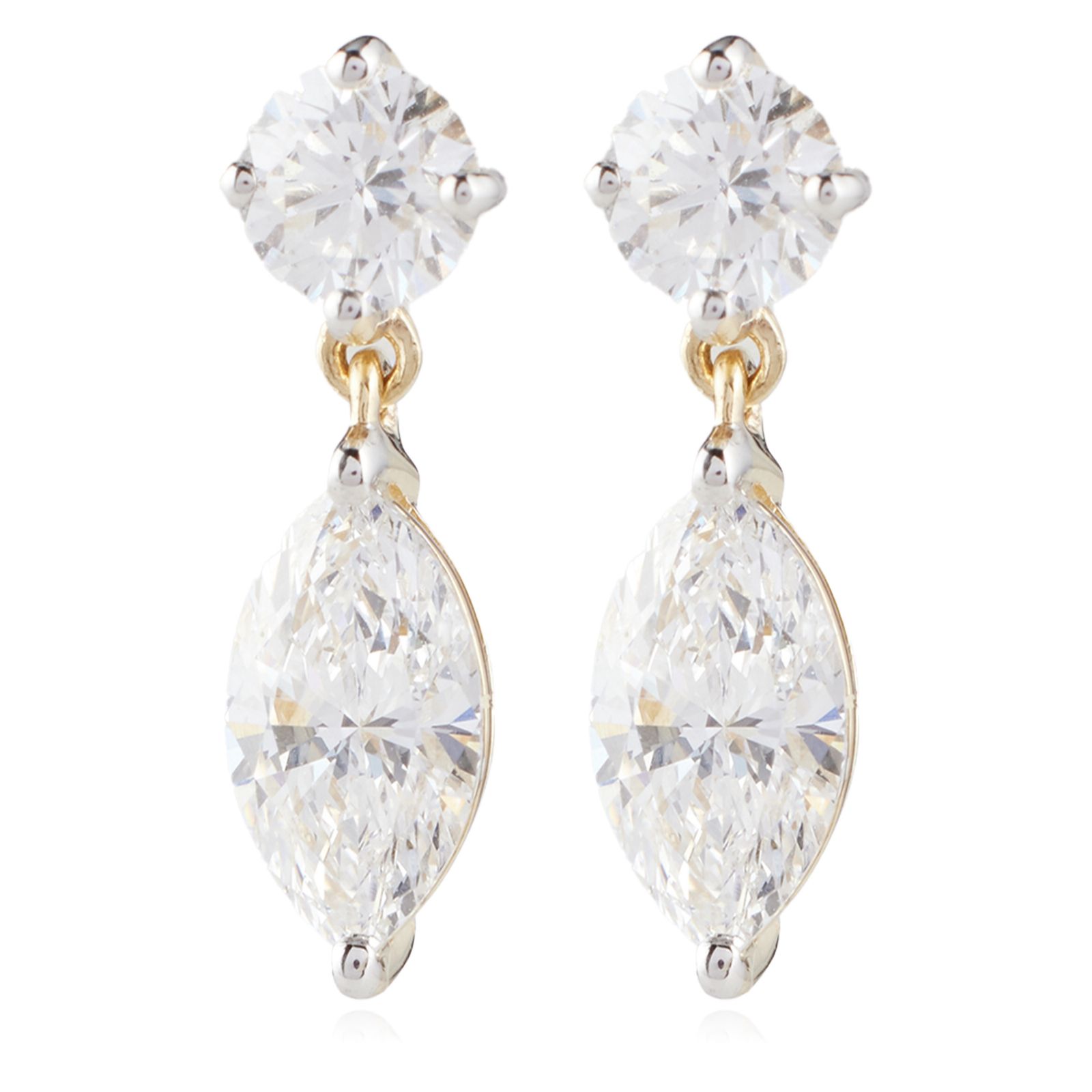 Fire Light 1.5ct Lab Grown Diamond Marquise Drop Earrings 9ct Gold