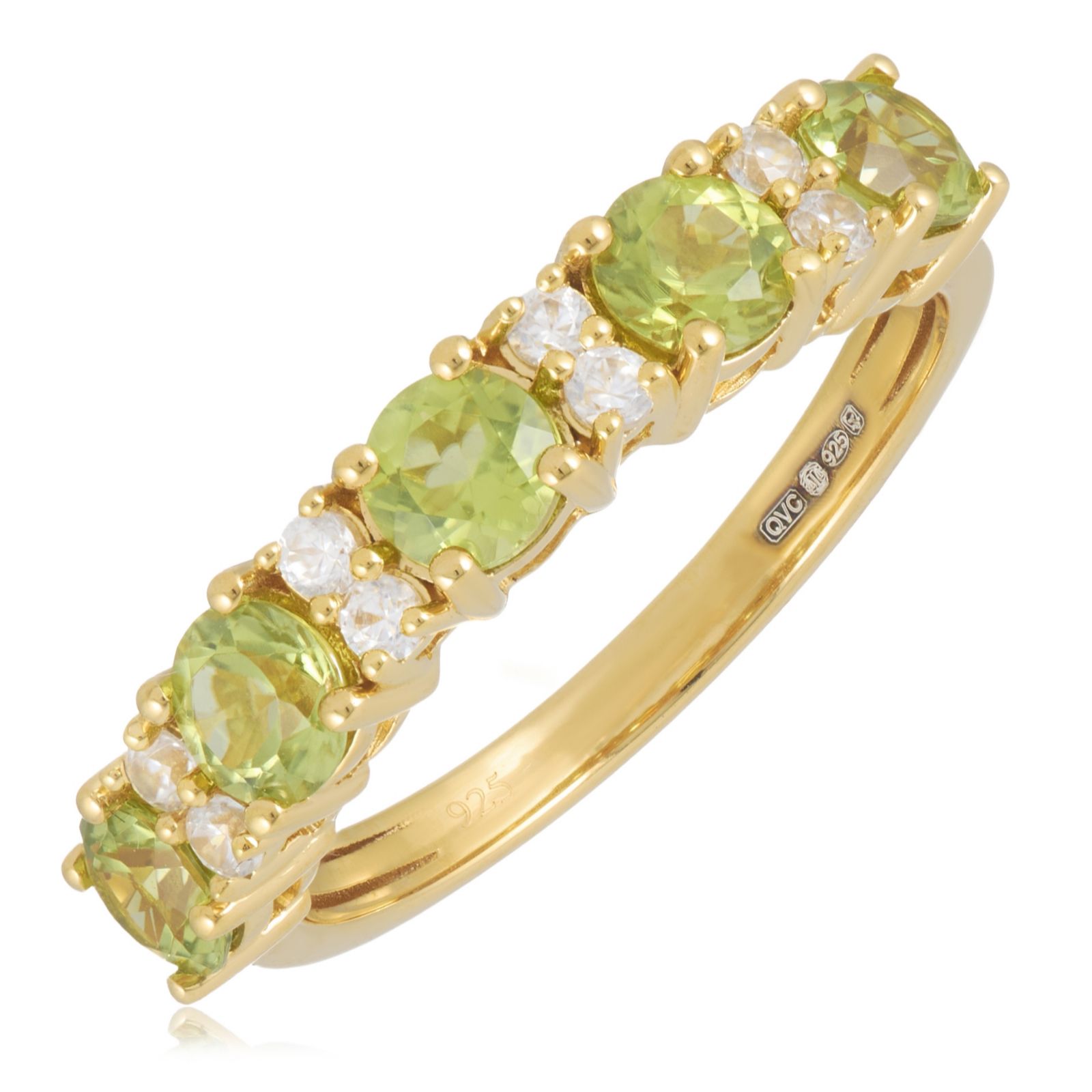 0.17ct White Topaz Vermeil Eternity Ring Sterling Silver & Gold Vermeil