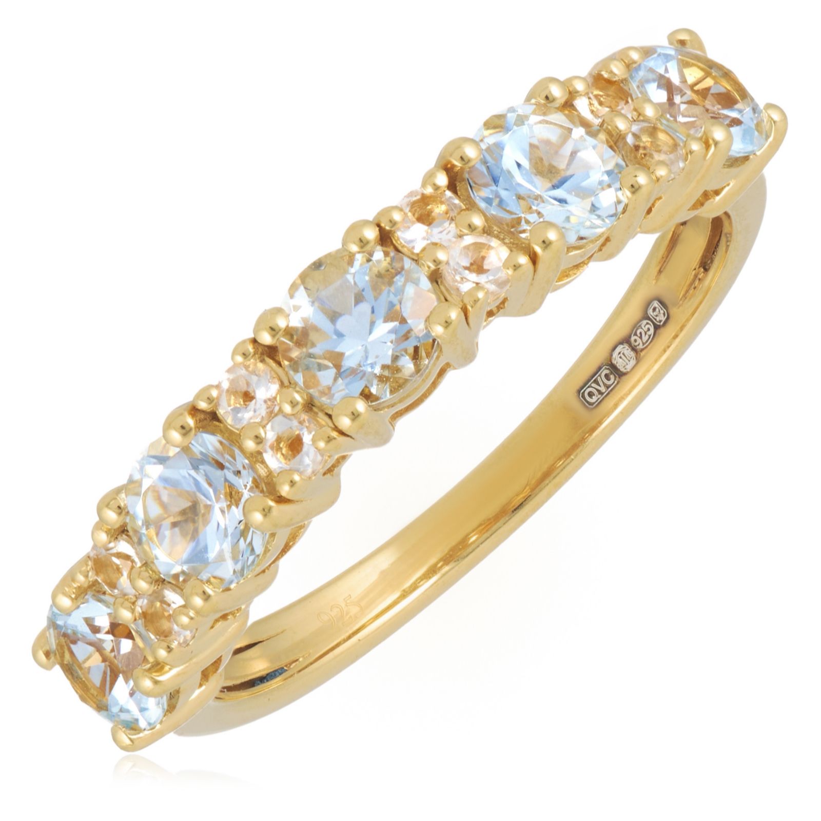 0.17ct White Topaz Vermeil Eternity Ring Sterling Silver & Gold Vermeil