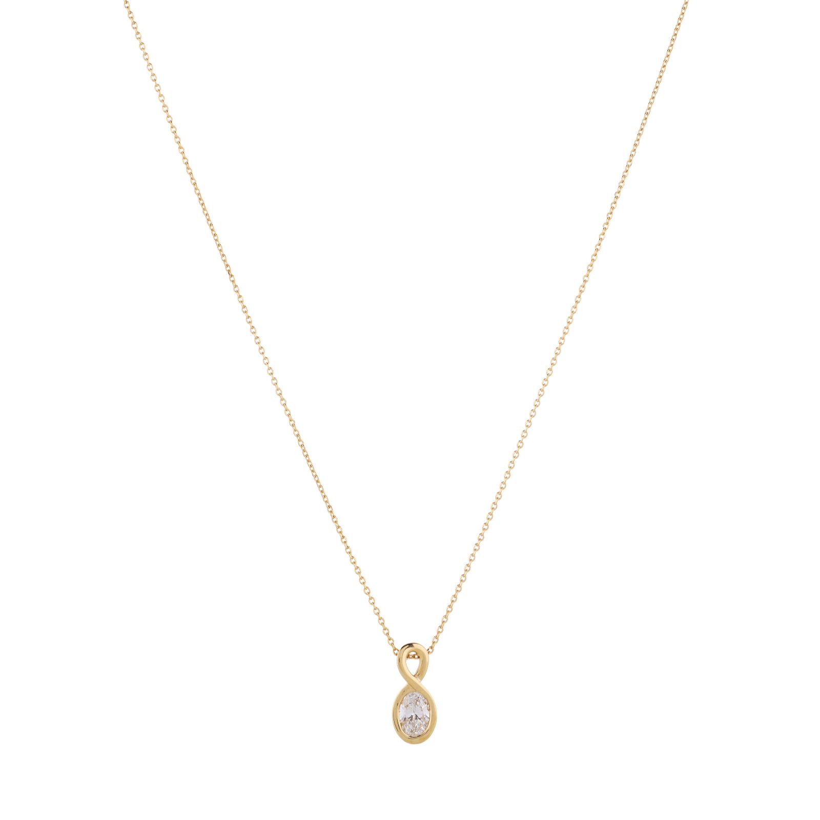 Fire Light Diamonds 0.5ct Lab Grown Diamond Swirl Pendant 18ct Gold Vermeil