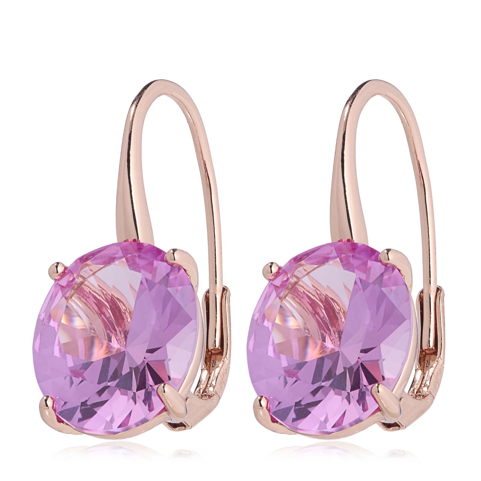 Diamonique Edit 5ct tw Oval Leverback Earrings