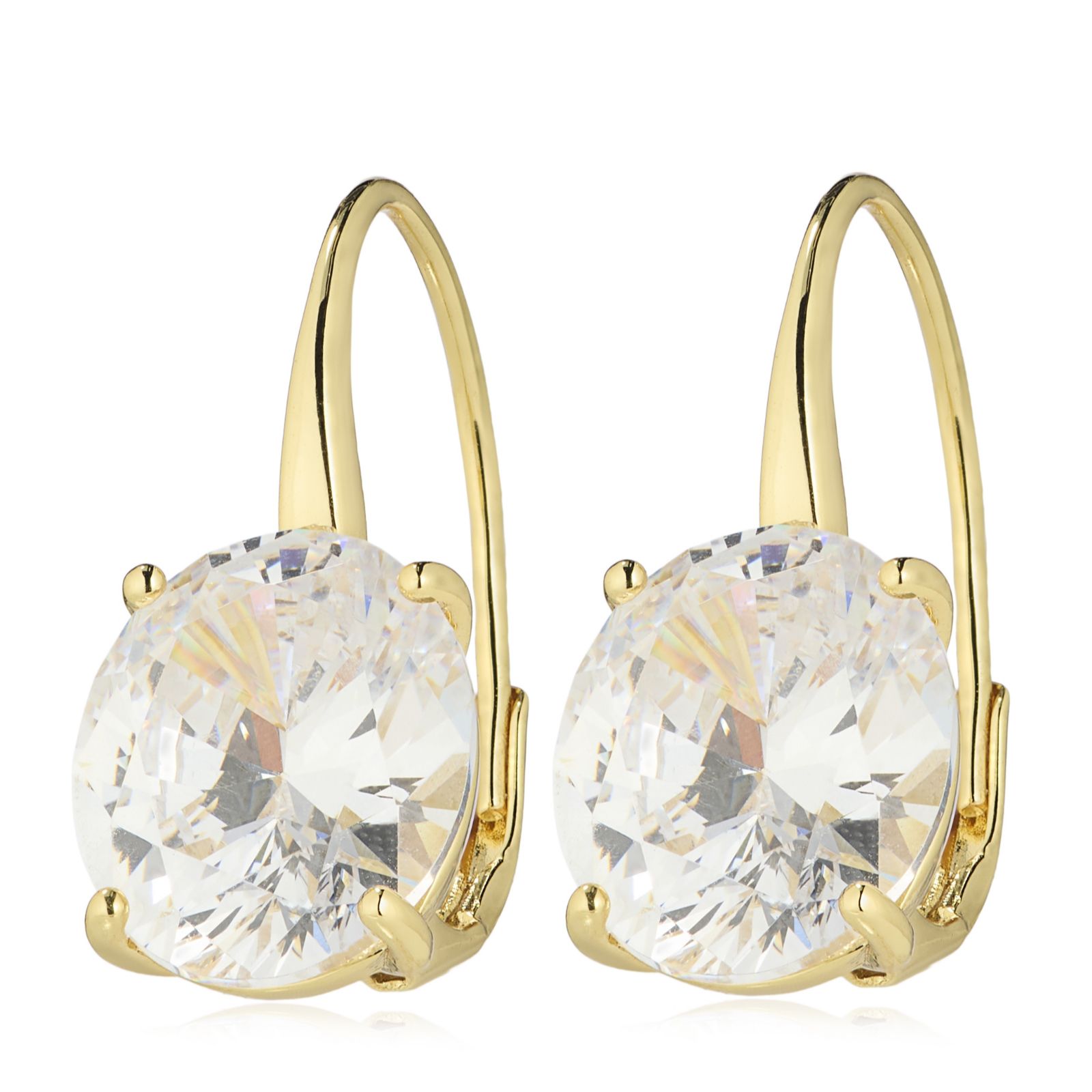 Diamonique Edit 5ct tw Oval Leverback Earrings
