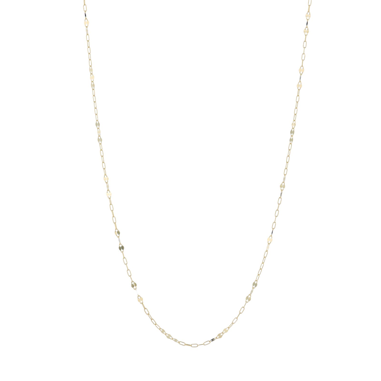 Gold 9ct Italian Gold Paperclip Petal Necklace 0.65g