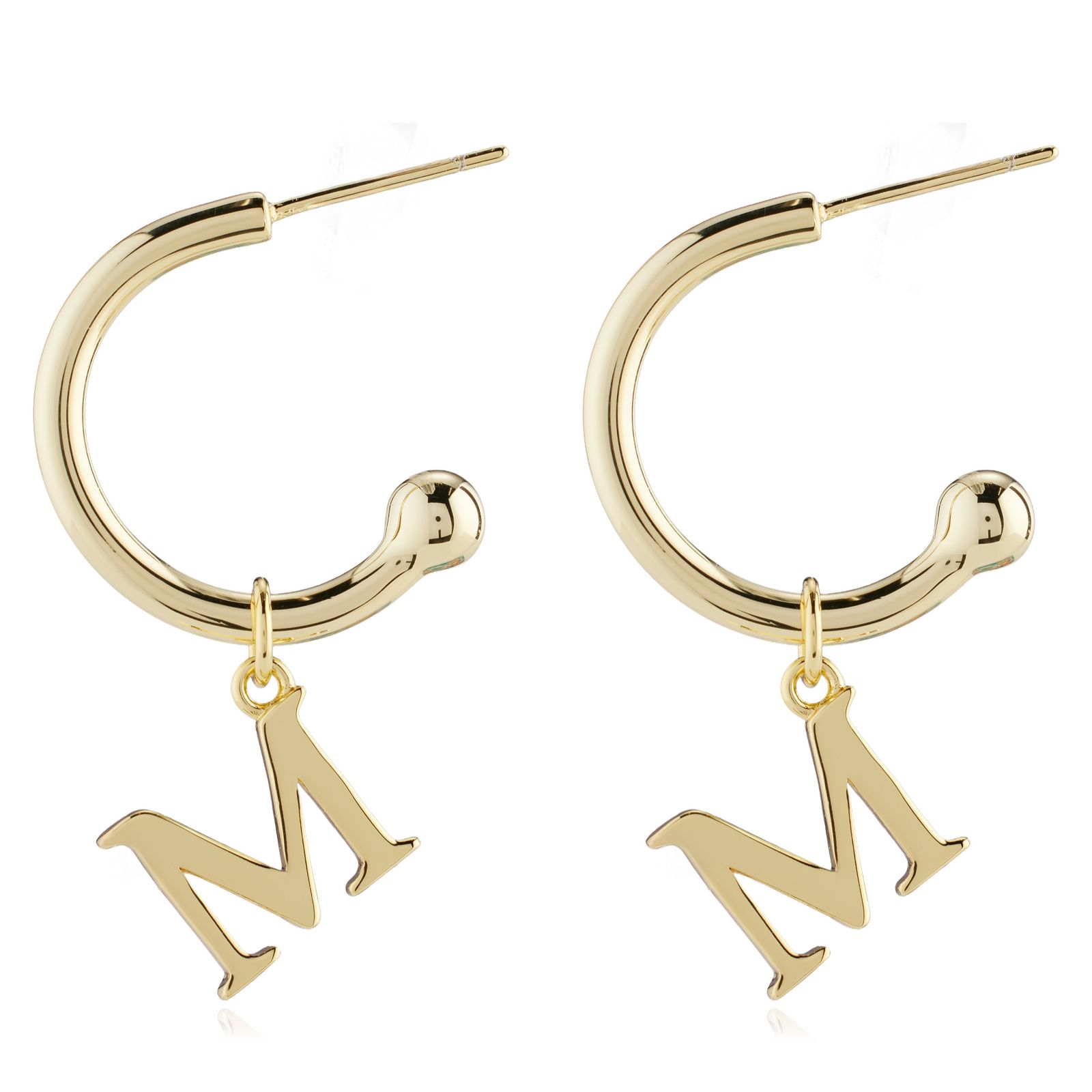 Lara Pearl Interchangeable Hoop Initial Earrings