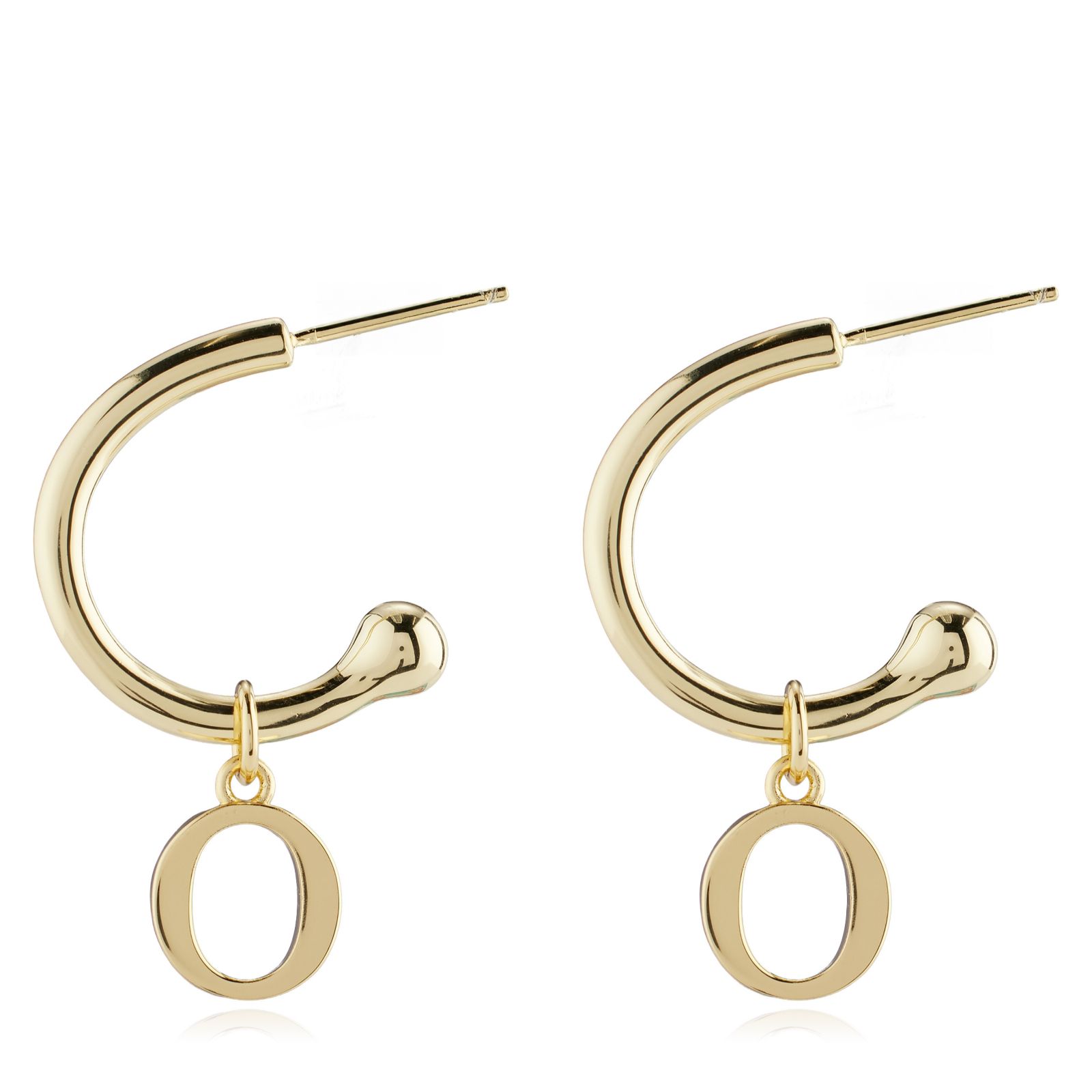 Lara Pearl Interchangeable Hoop Initial Earrings