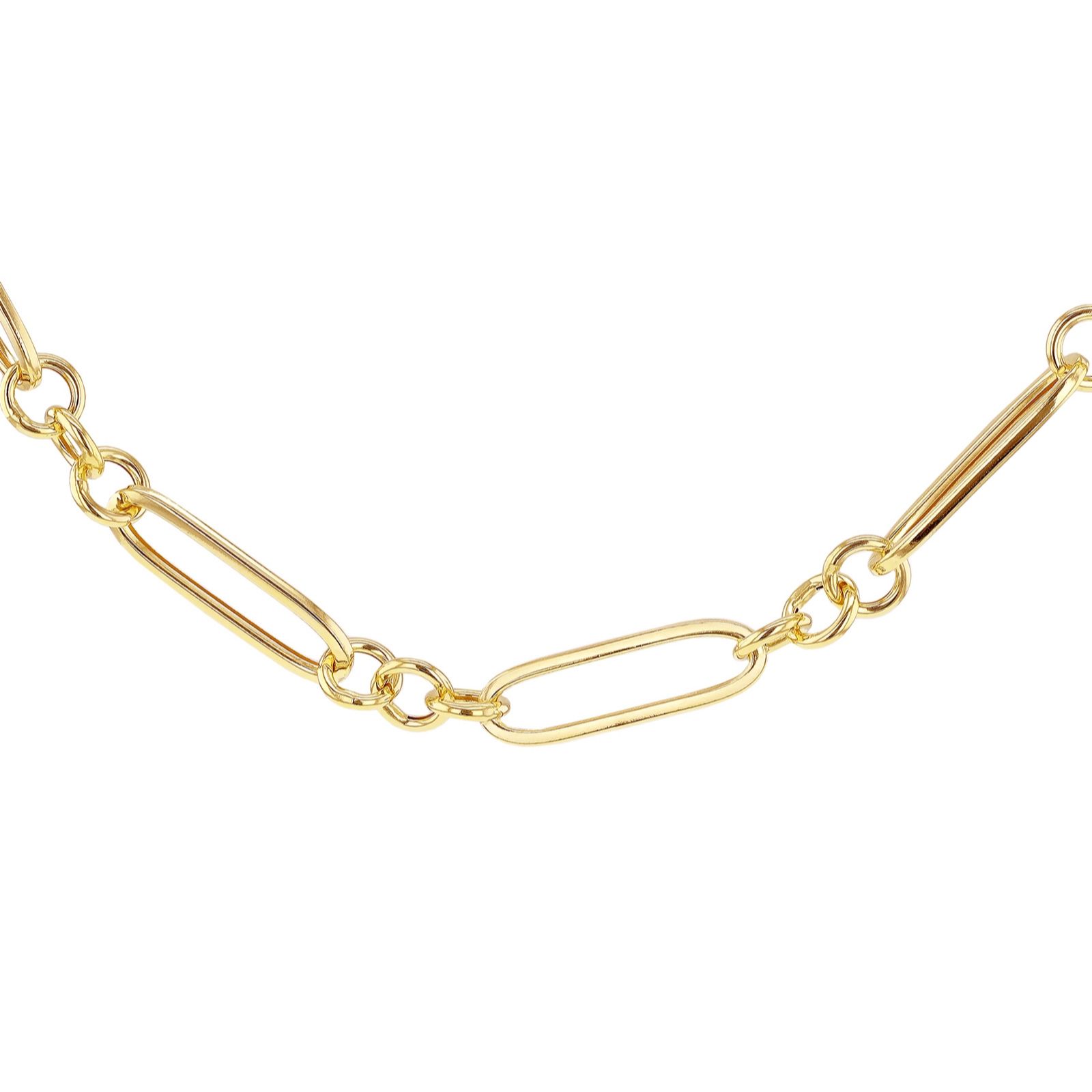 GOLD 9ct Hollow Figrope Paperclip Necklace