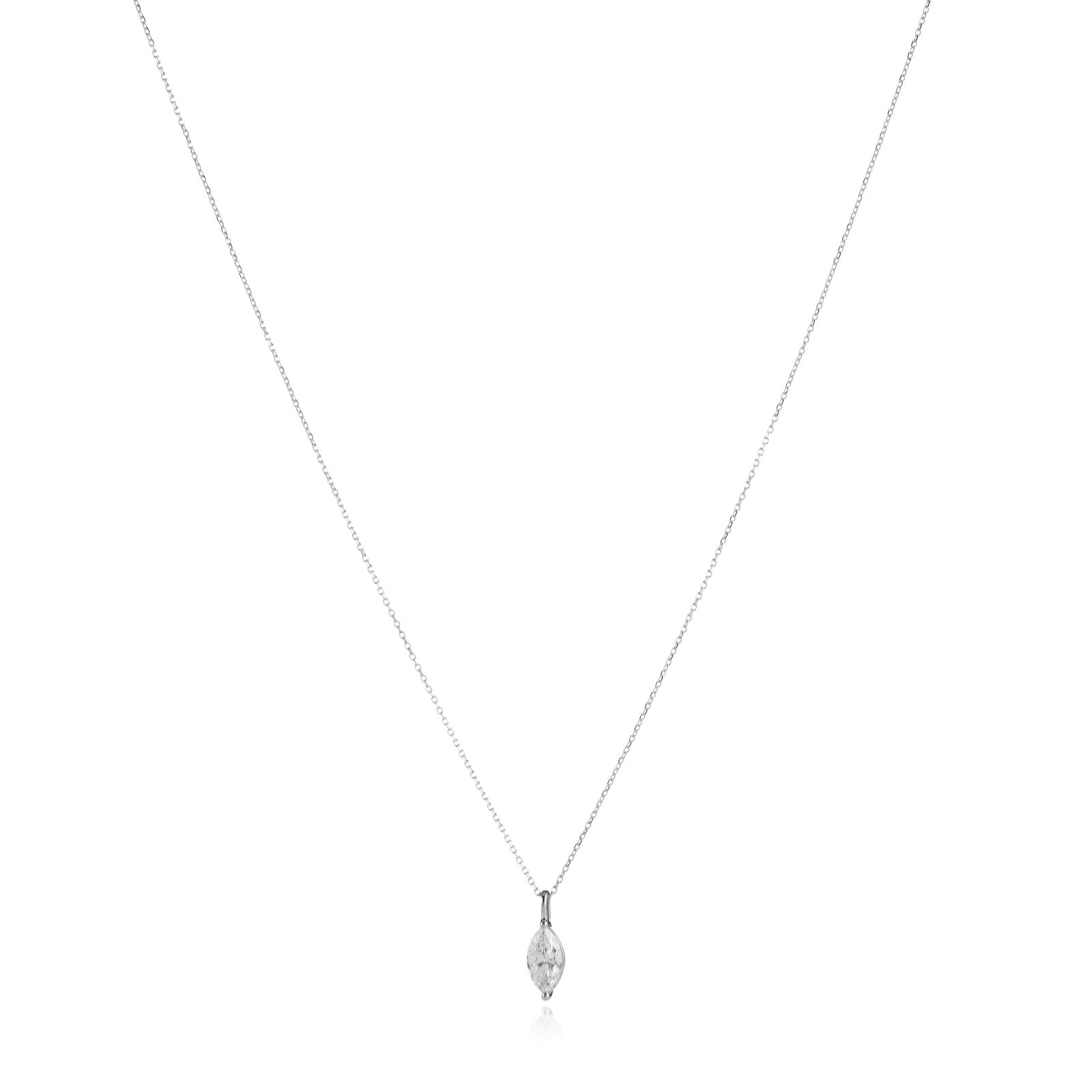 Fire Light 1ct Lab Grown Diamond Marquise Cut Pendant & Chain 9ct Gold