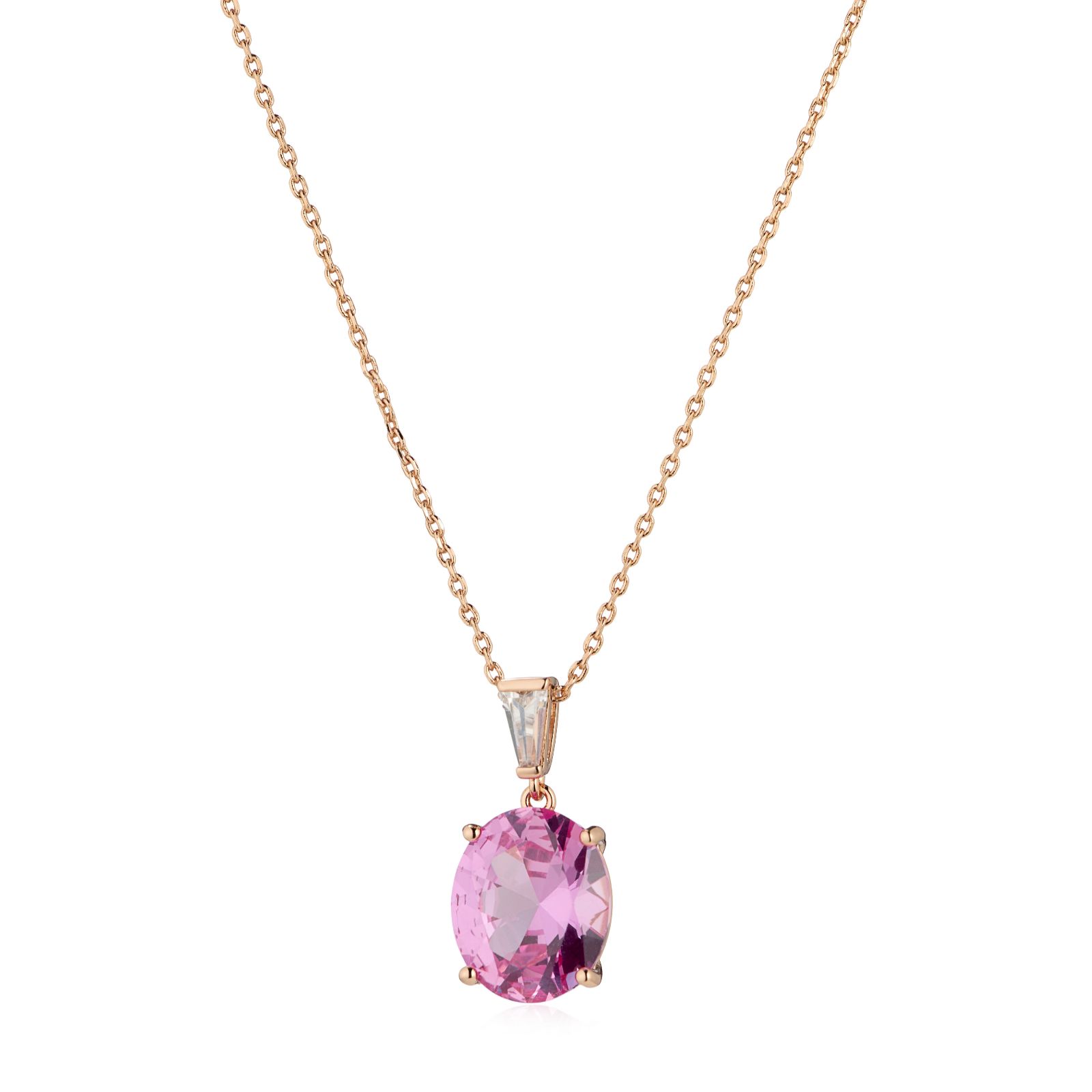 Diamonique Edit 5ct tw Oval Pendant & 50cm Chain