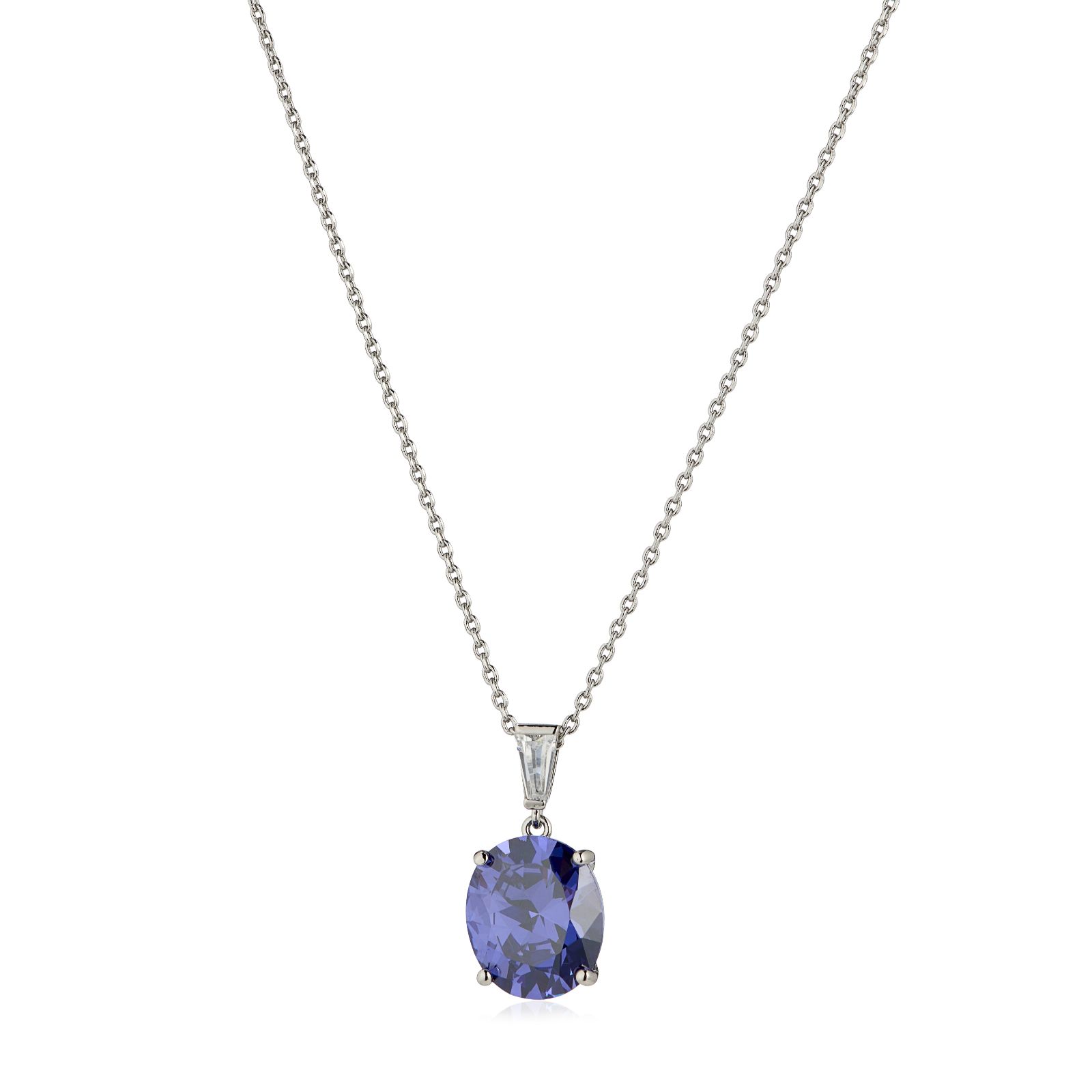 Diamonique Edit 5ct tw Oval Pendant & 50cm Chain