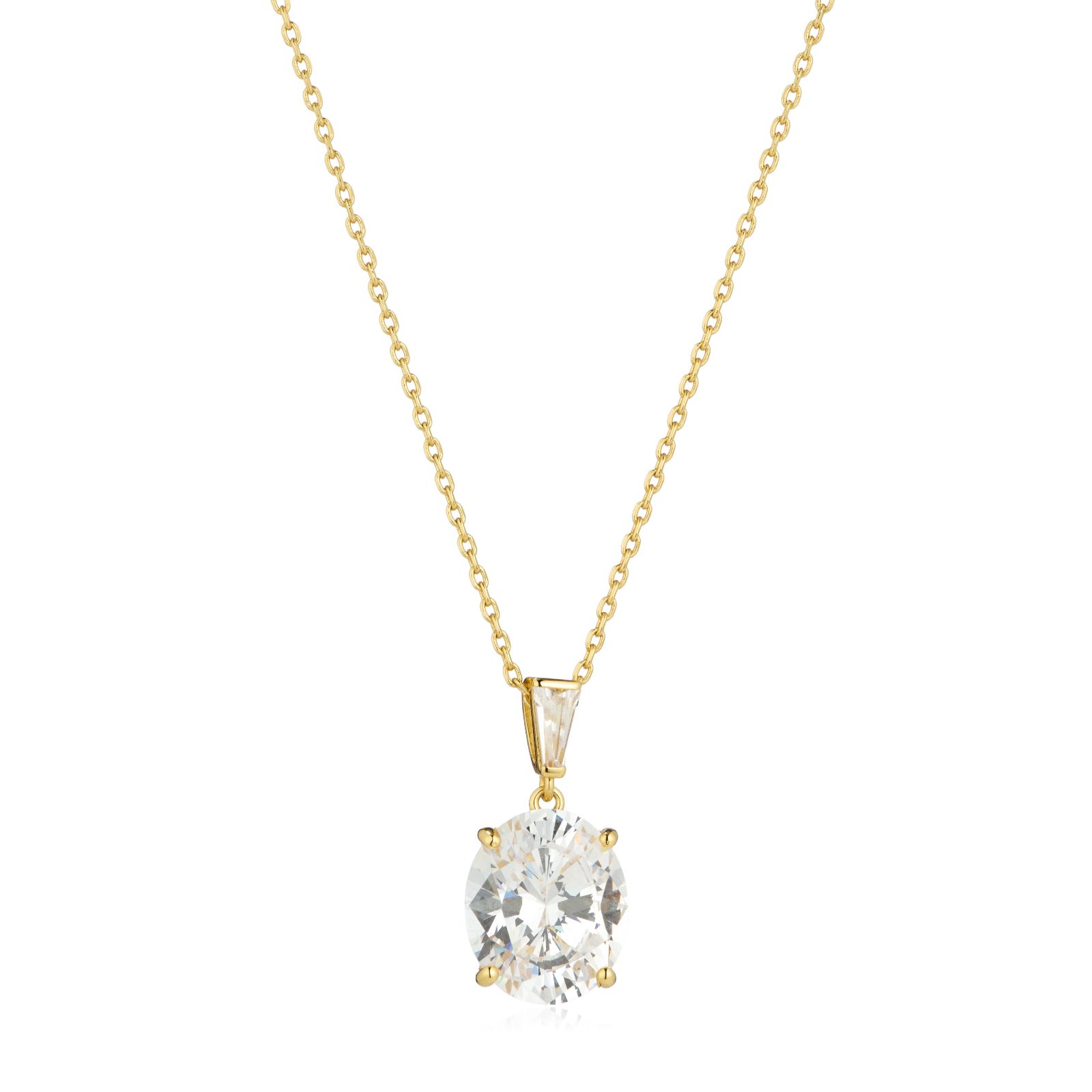 Diamonique Edit 5ct tw Oval Pendant & 50cm Chain