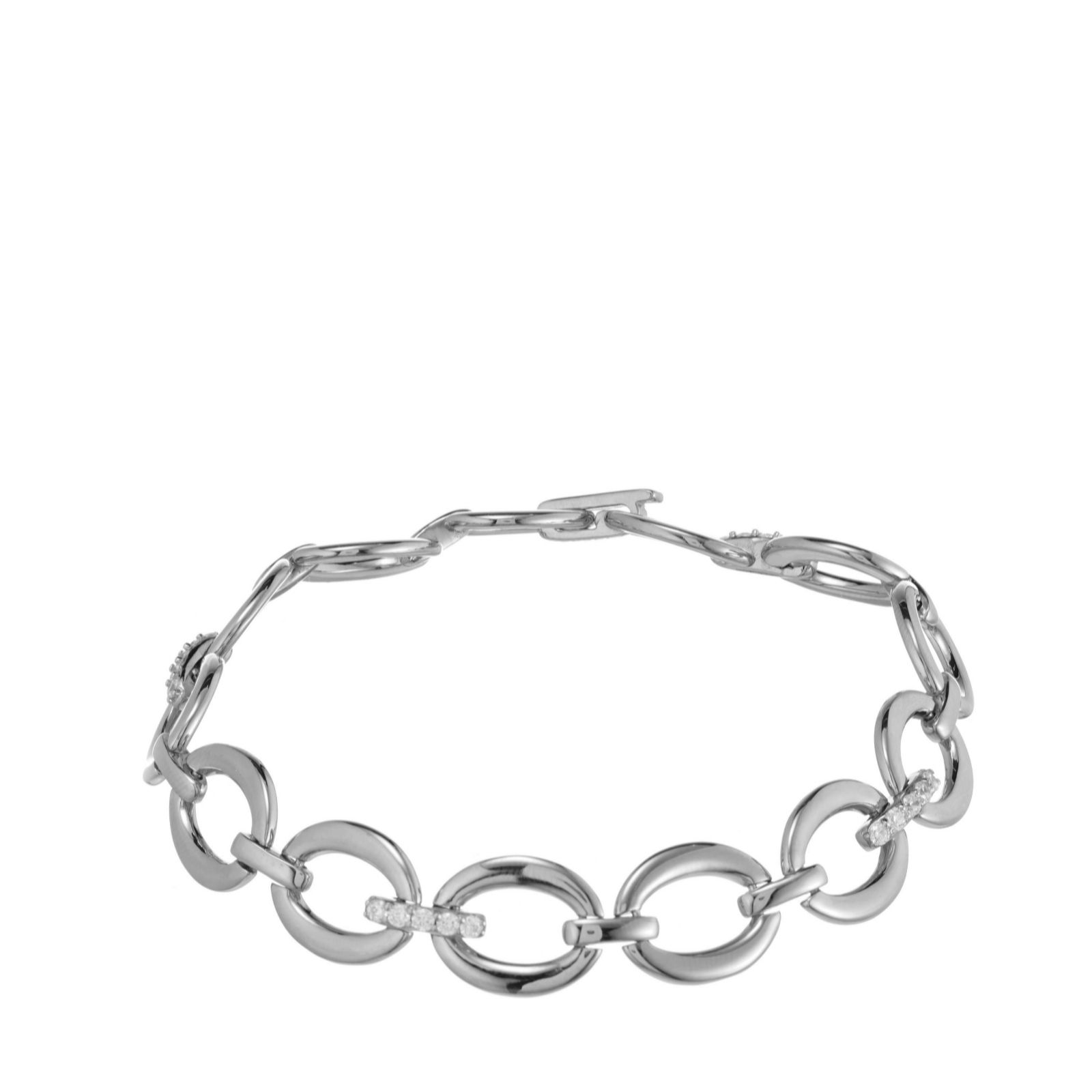 Simplicity by Diamonique Chain Link Bracelet Sterling Silver - QVC UK