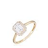 Outlet Diamonique 1.2ct tw Emerald Cut Halo Ring 9ct Gold