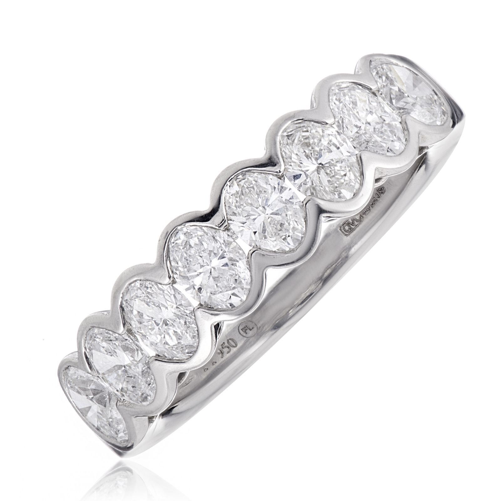 Firelight 2ct Oval Lab Grown Diamond Bezel Set Ring Platinum