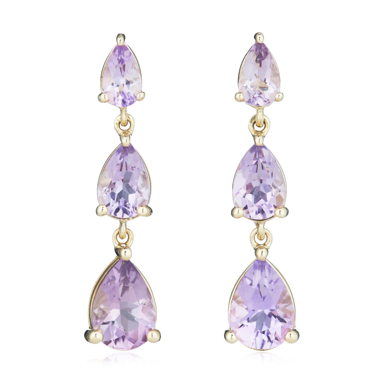 2.60ct Semi Precious Gemstone Pear Cut Drop Earrings 9ct Gold