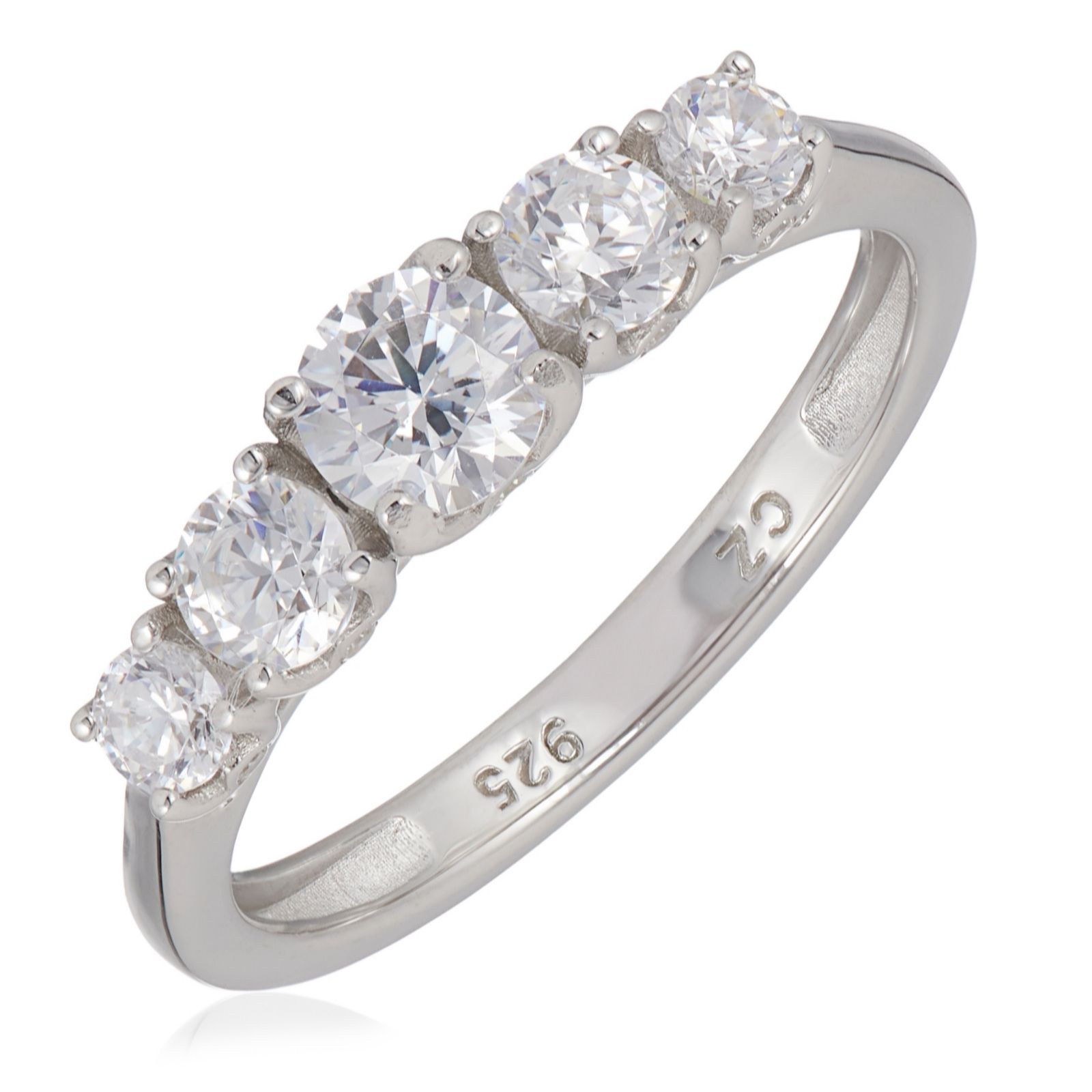 Diamonique 0.7ct tw Platinum Plated Mini Icon Ring Sterling Silver