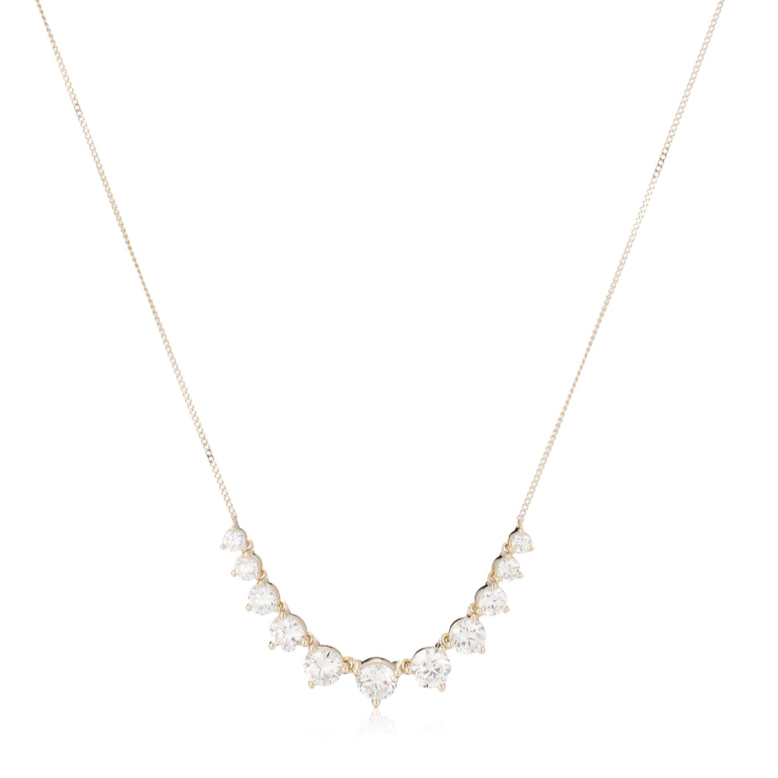 Fire Light 2ct Lab Grown Diamond Graduated Necklace 9ct Gold