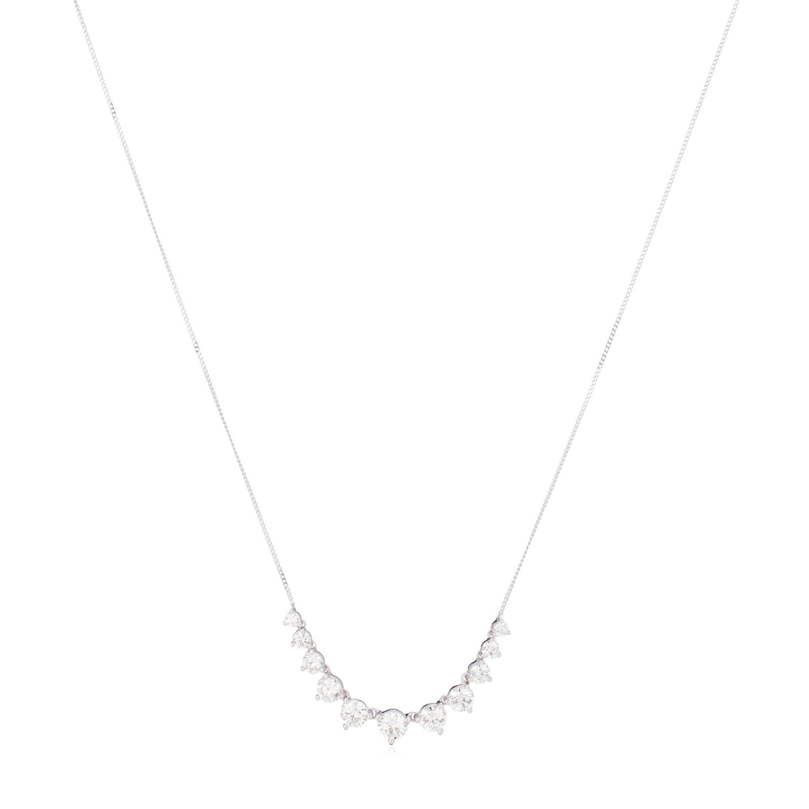 Fire Light 2ct Lab Grown Diamond Graduated Necklace 9ct Gold