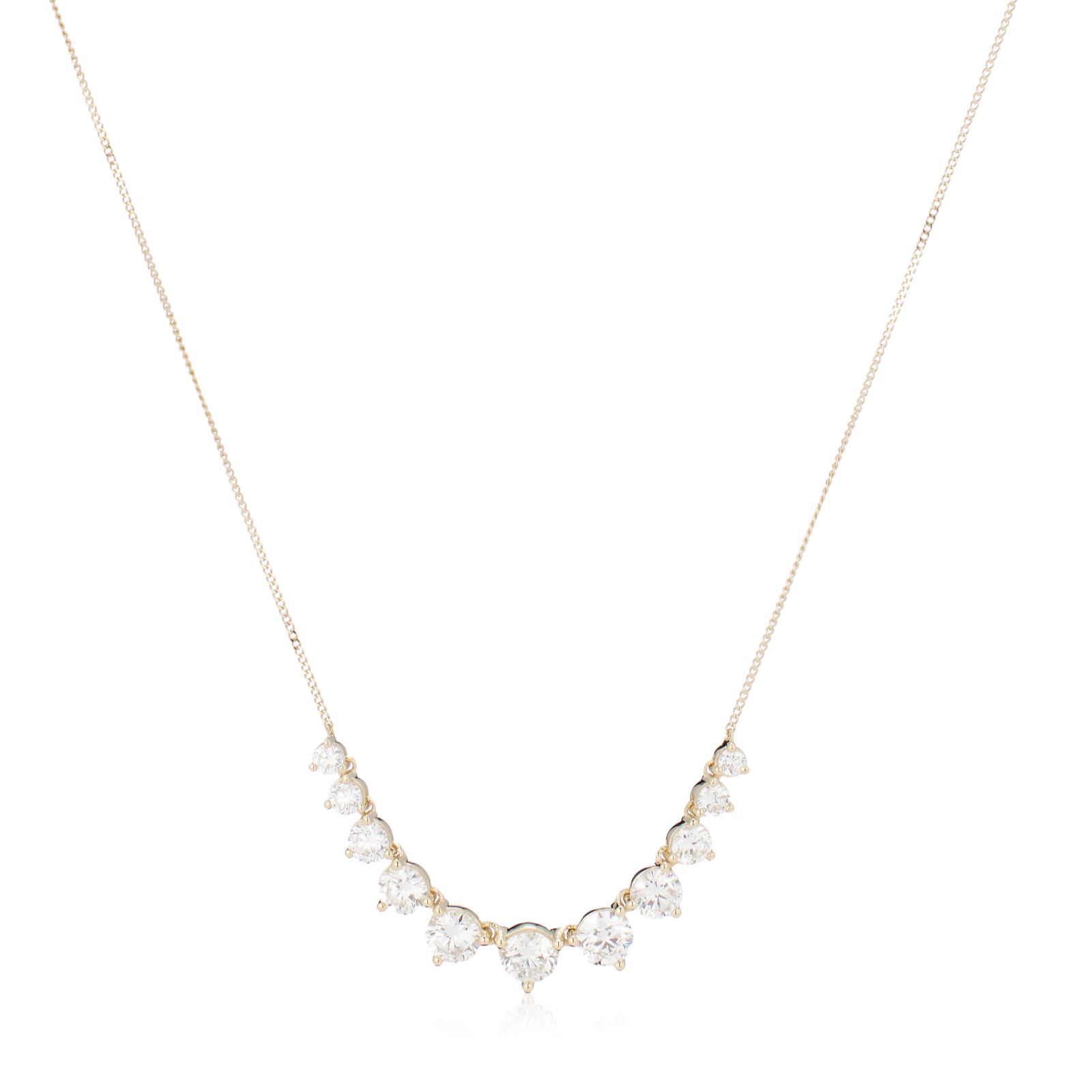 Fire Light 2ct Lab Grown Diamond Graduated Necklace 9ct Gold