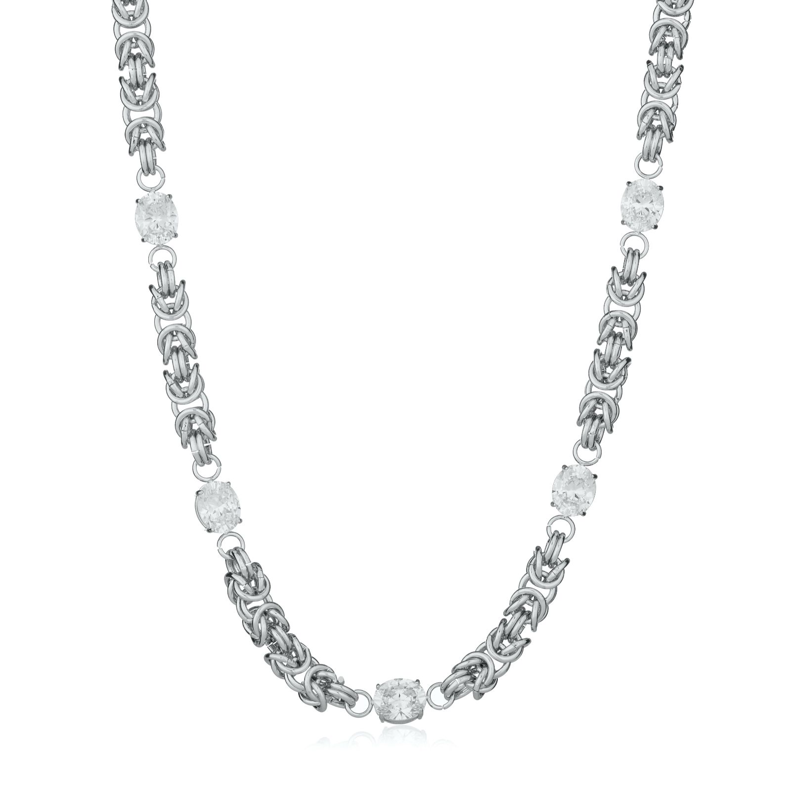 Steel by Diamonique Jewel Chain Link Necklace Stainless Steel