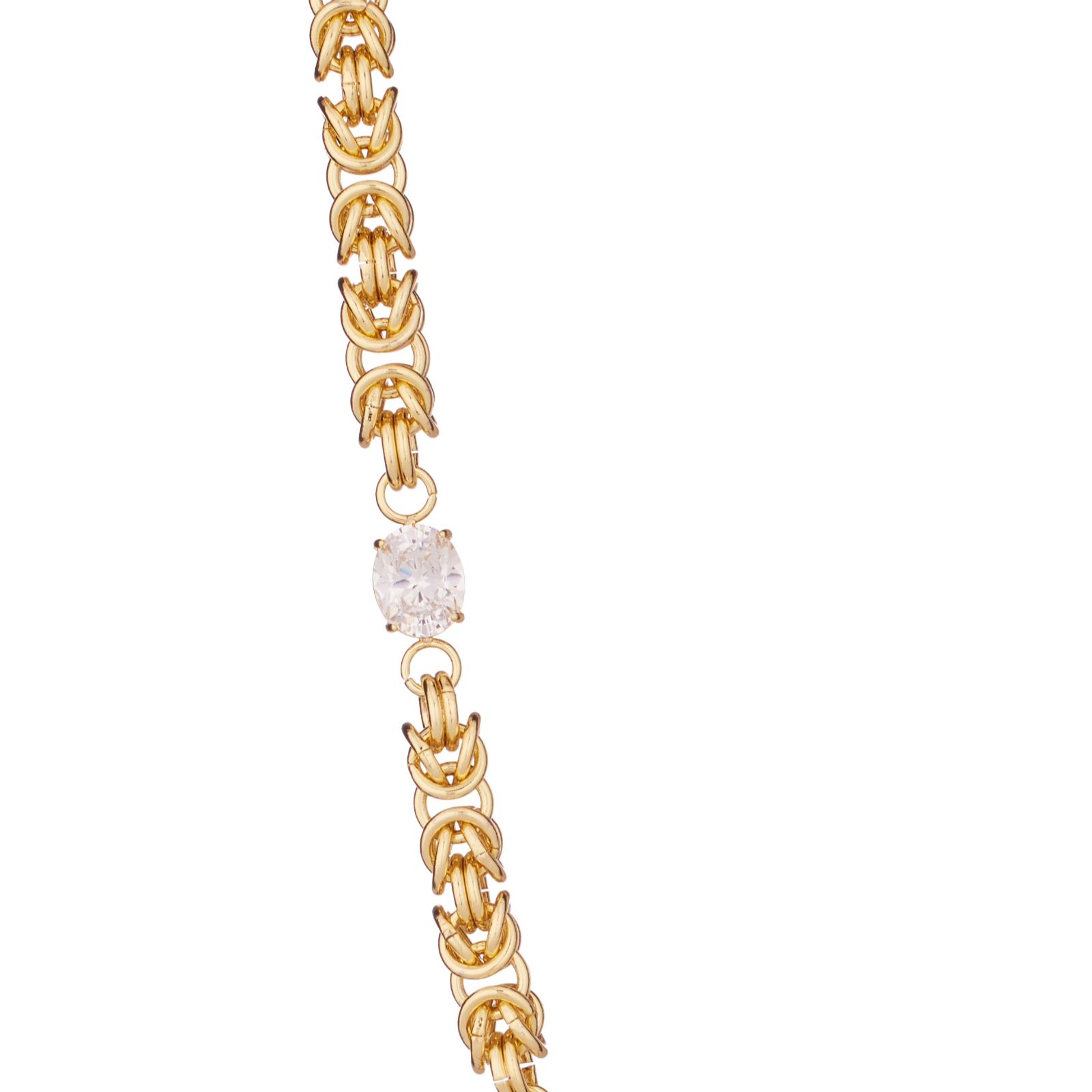 Steel by Diamonique Jewel Chain Link Necklace Stainless Steel