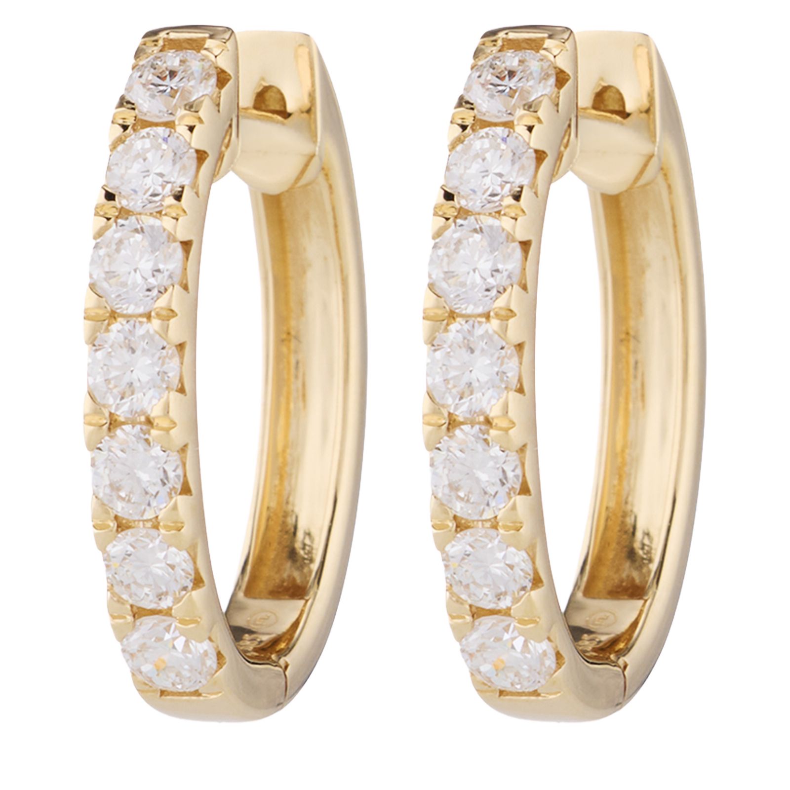 Fire Light 1ct Lab Grown Diamond Huggie Earrings 14ct Gold