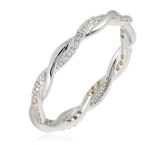 Diamonique 0.2ct Twisted Eternity Ring 9ct Gold