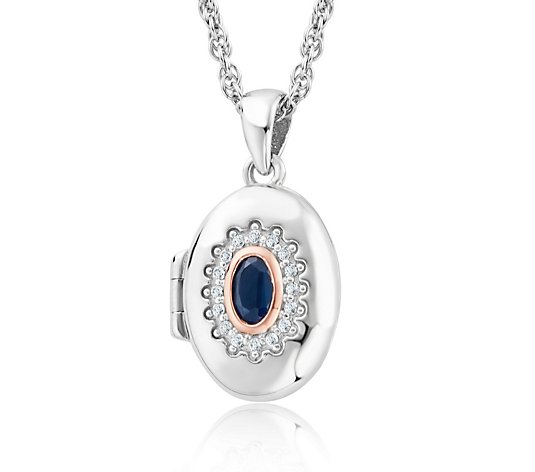 Clogau Sapphire Locket Sterling Silver & 9ct Gold
