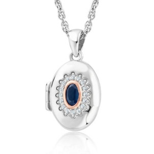 Clogau Sapphire Locket Sterling Silver & 9ct Gold - 347351